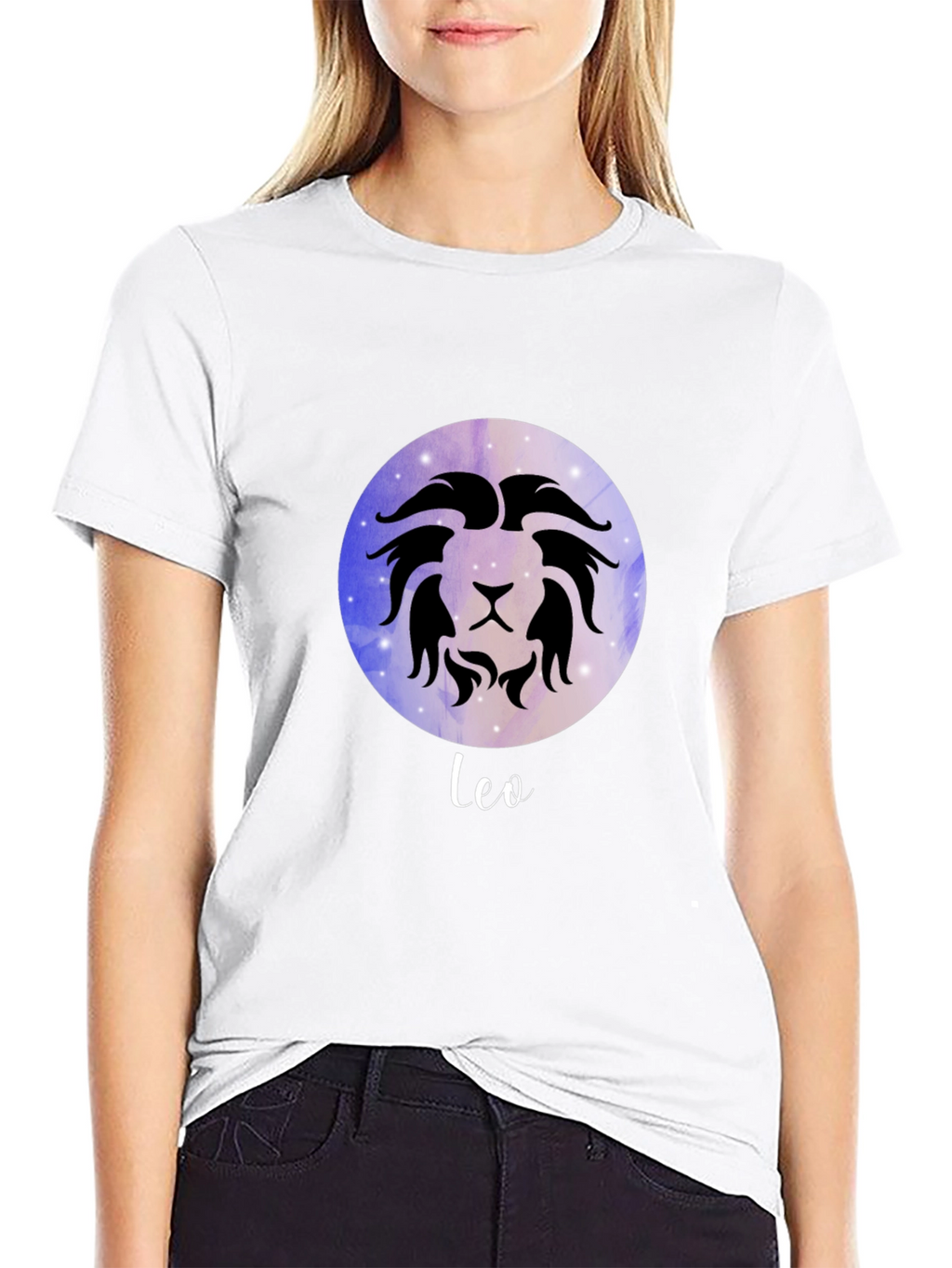 Leo Zodiac Sign T-Shirt - Celestial Black Tee