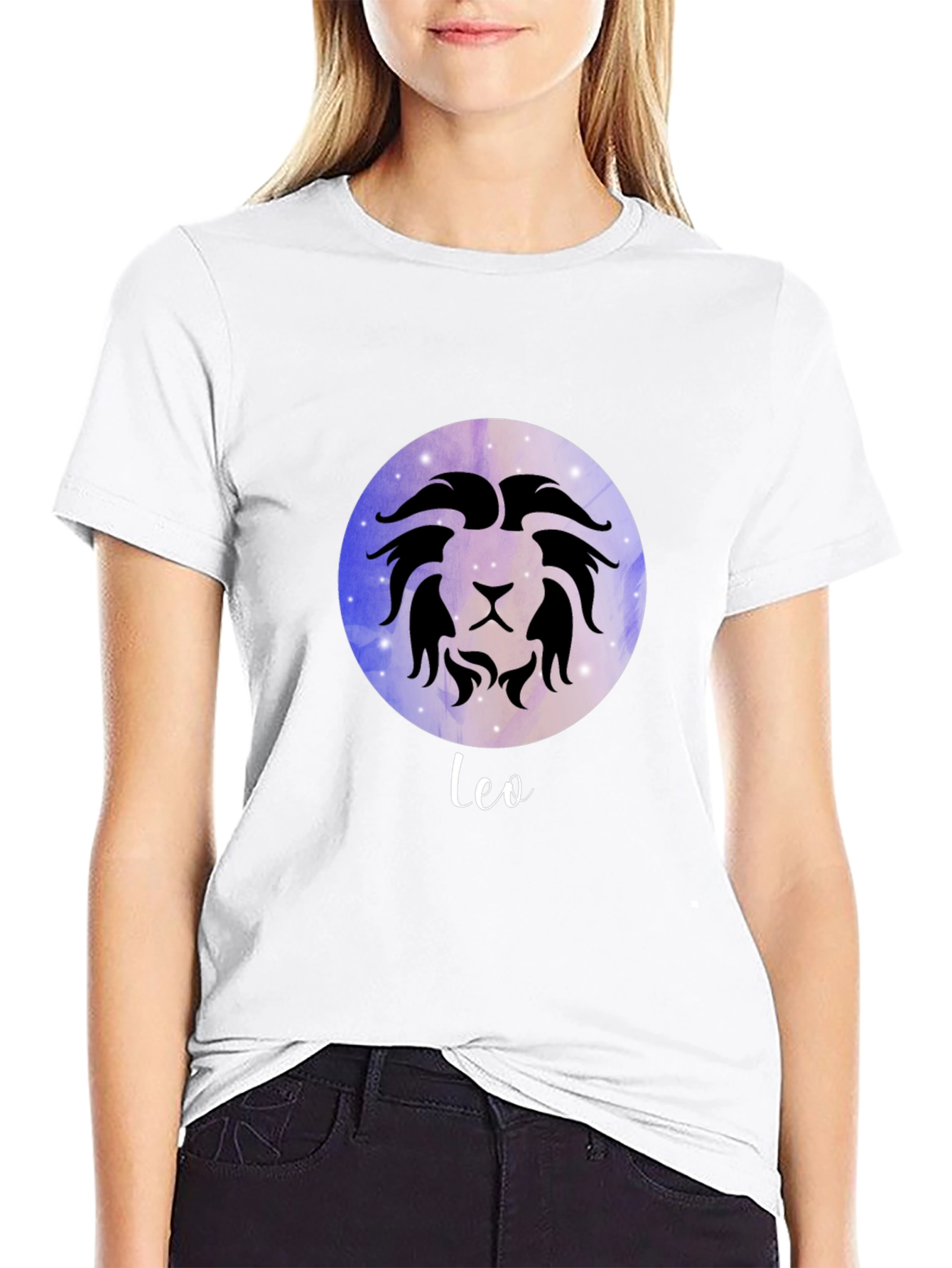 Leo Zodiac Sign T-Shirt - Celestial Black Tee