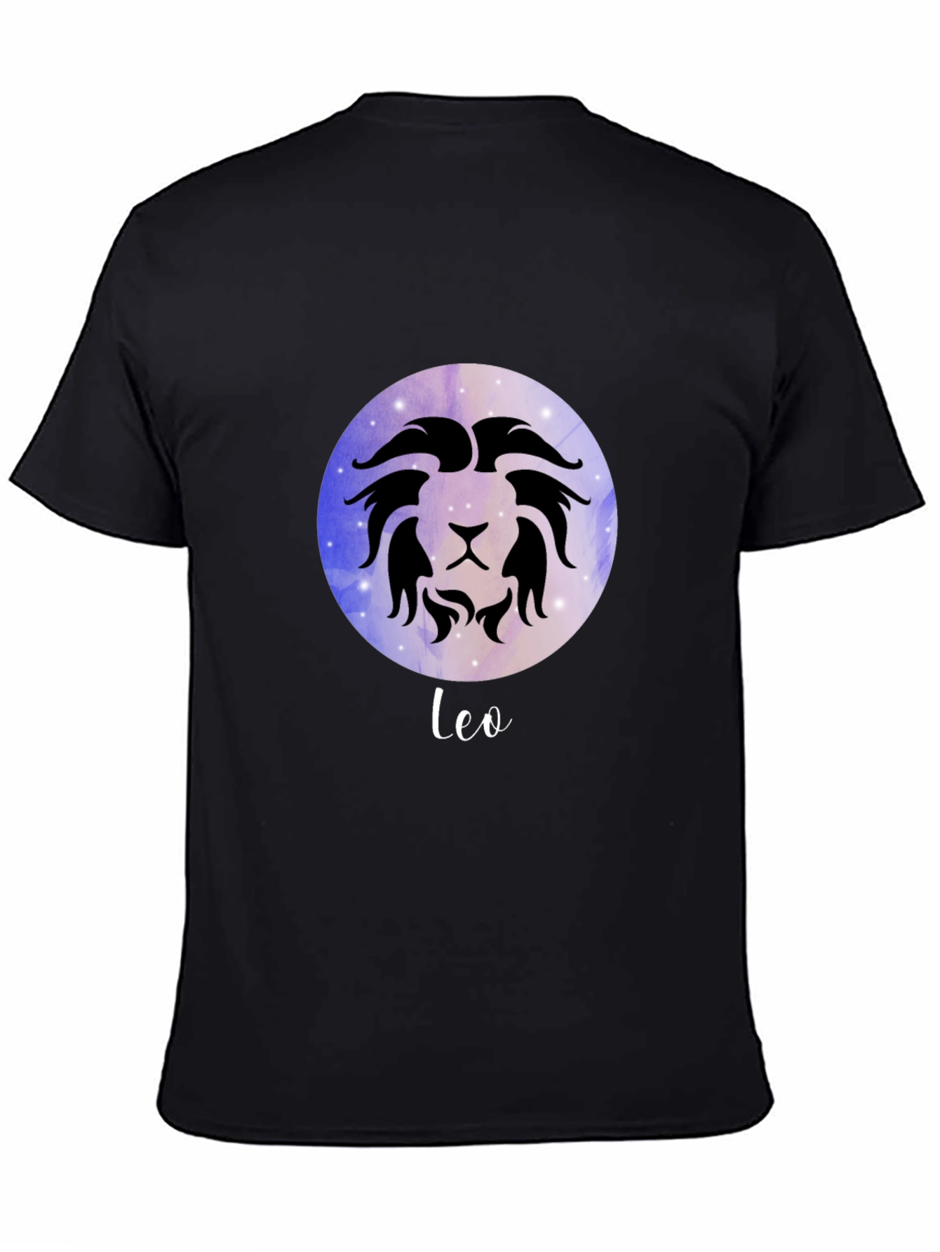 Leo Zodiac Sign T-Shirt - Celestial Black Tee