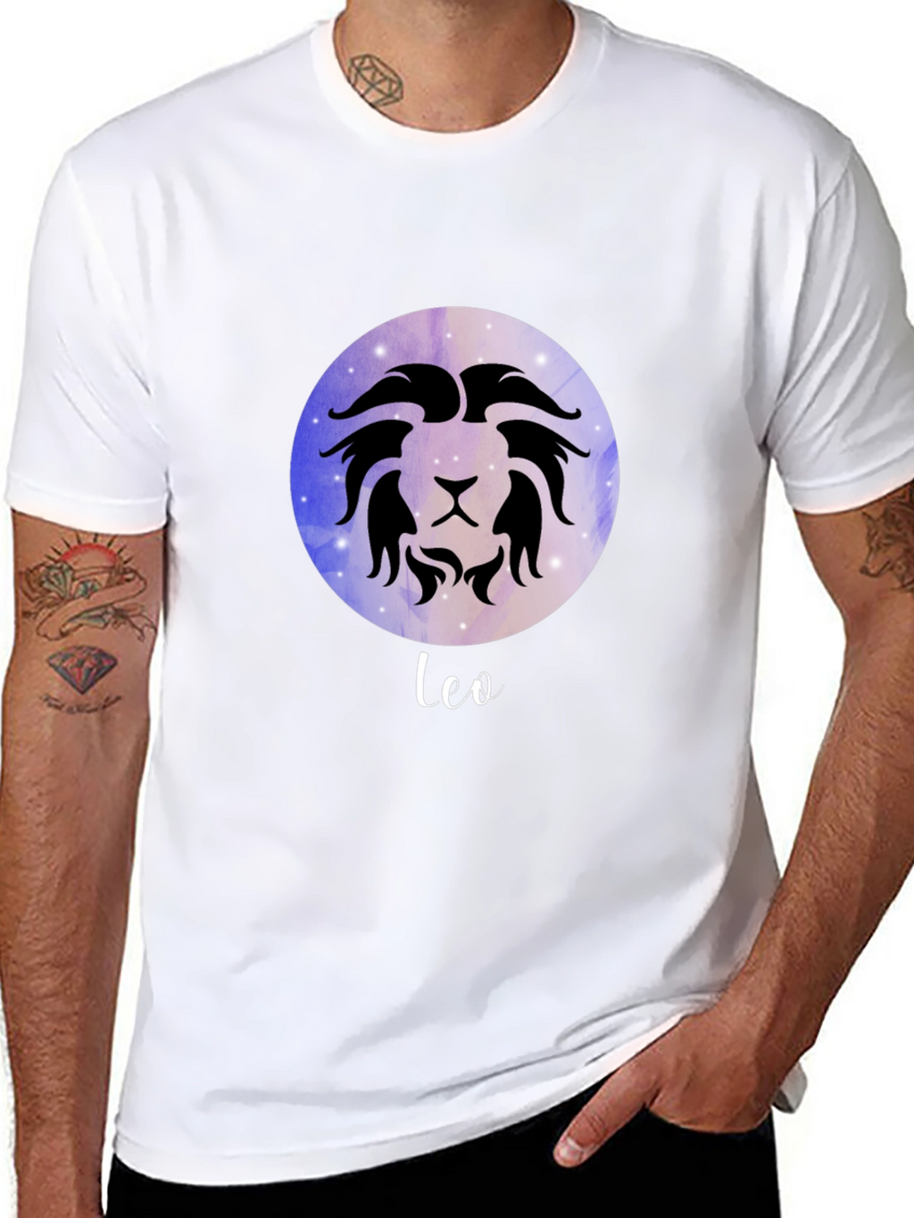 Leo Zodiac Sign T-Shirt - Celestial Black Tee