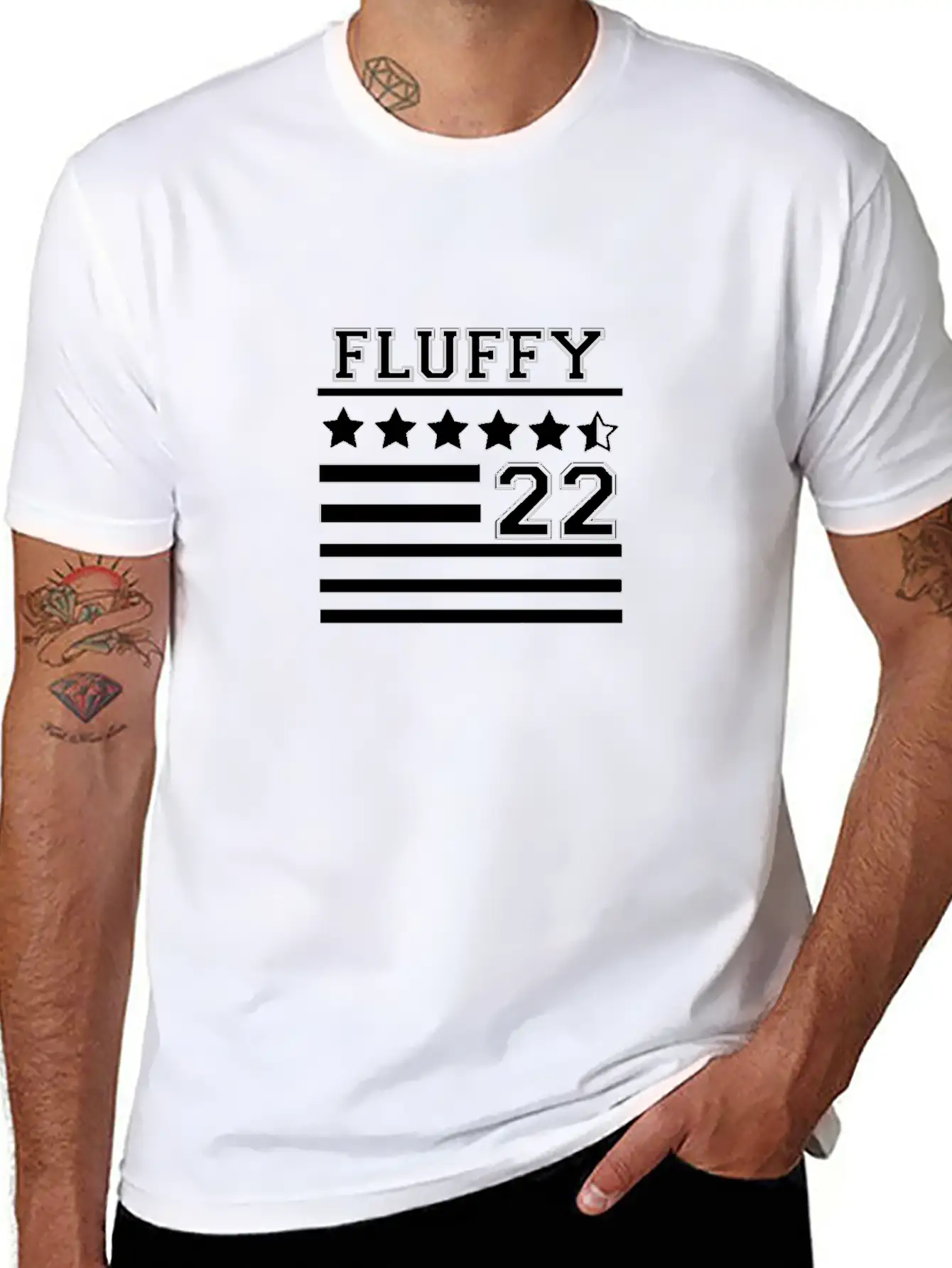 FLUFFY 22 FLAG Casual Graphic T-Shirt – Simple And Comfortable Daily Wear