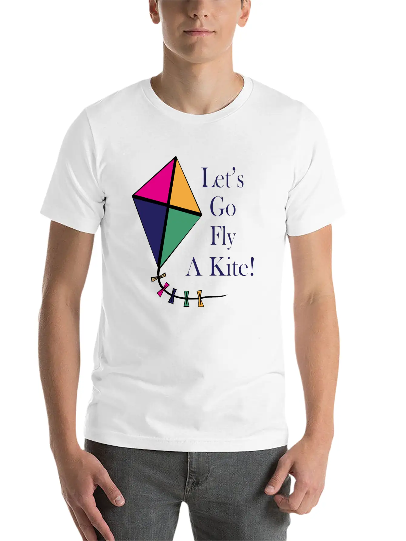 Fly A Kite Unisex Short Sleeve Soft Cotton T-Shirt – Casual Everyday Wear