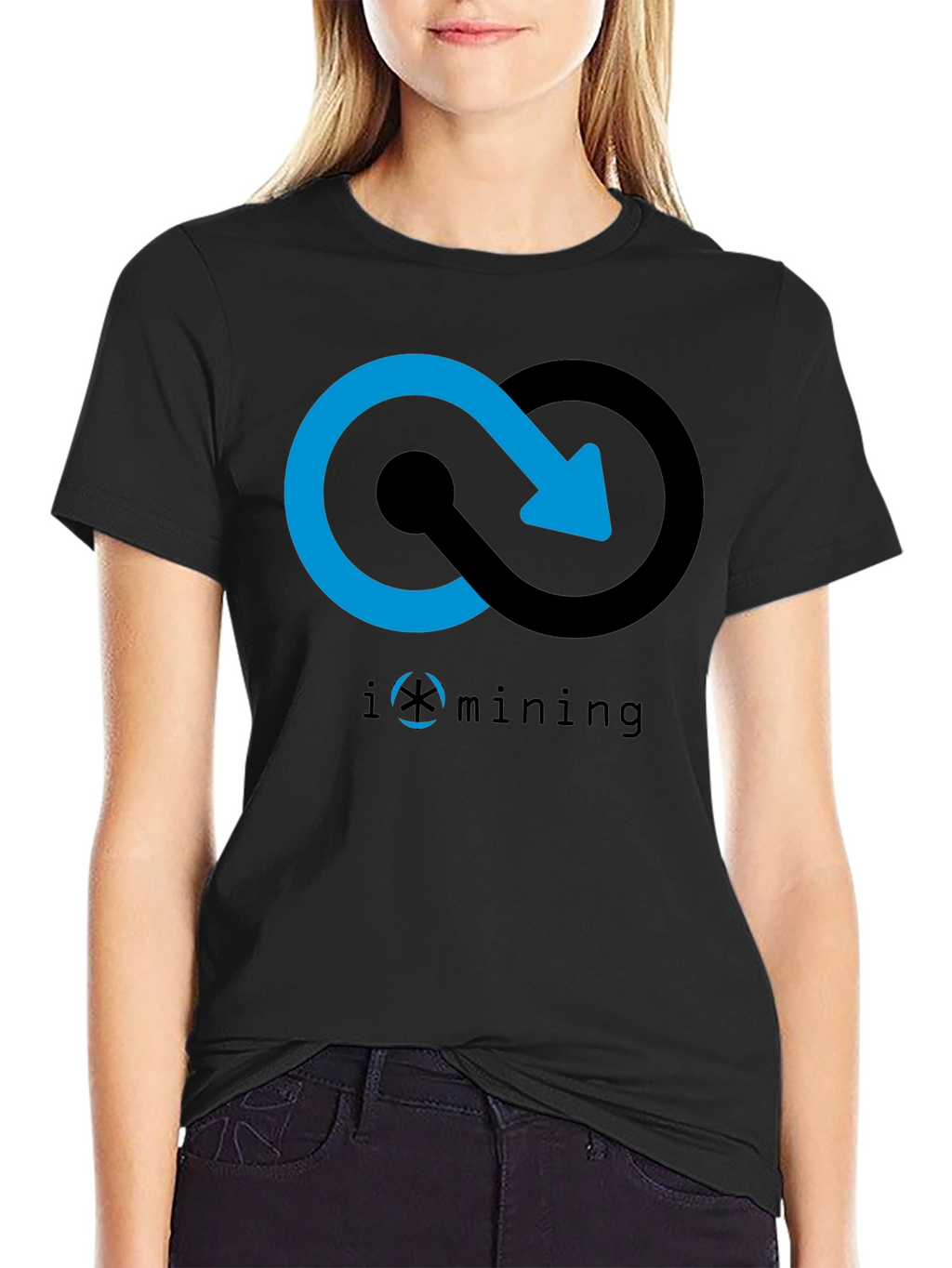 Iomining Black Graphic Tee