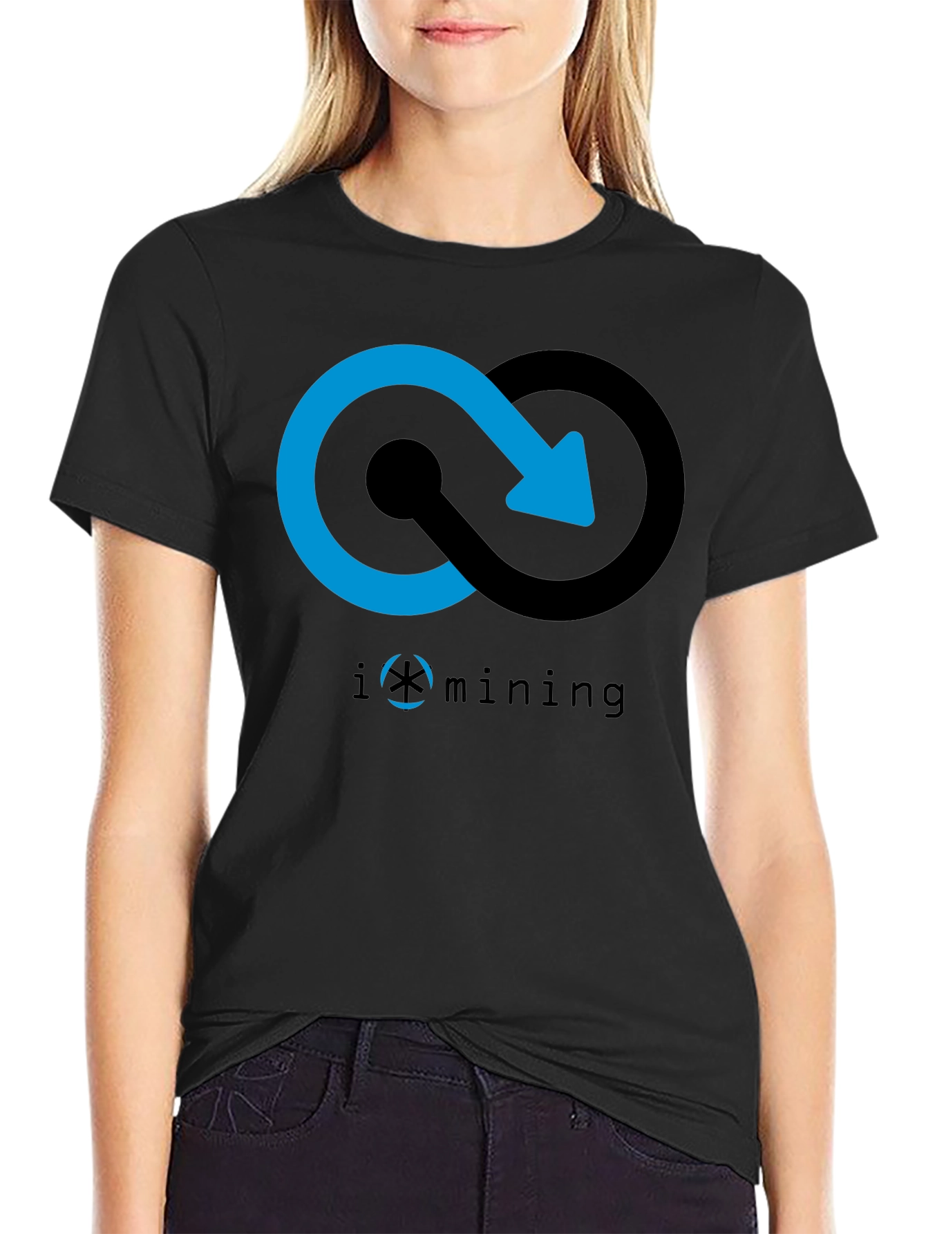 Iomining Black Graphic Tee