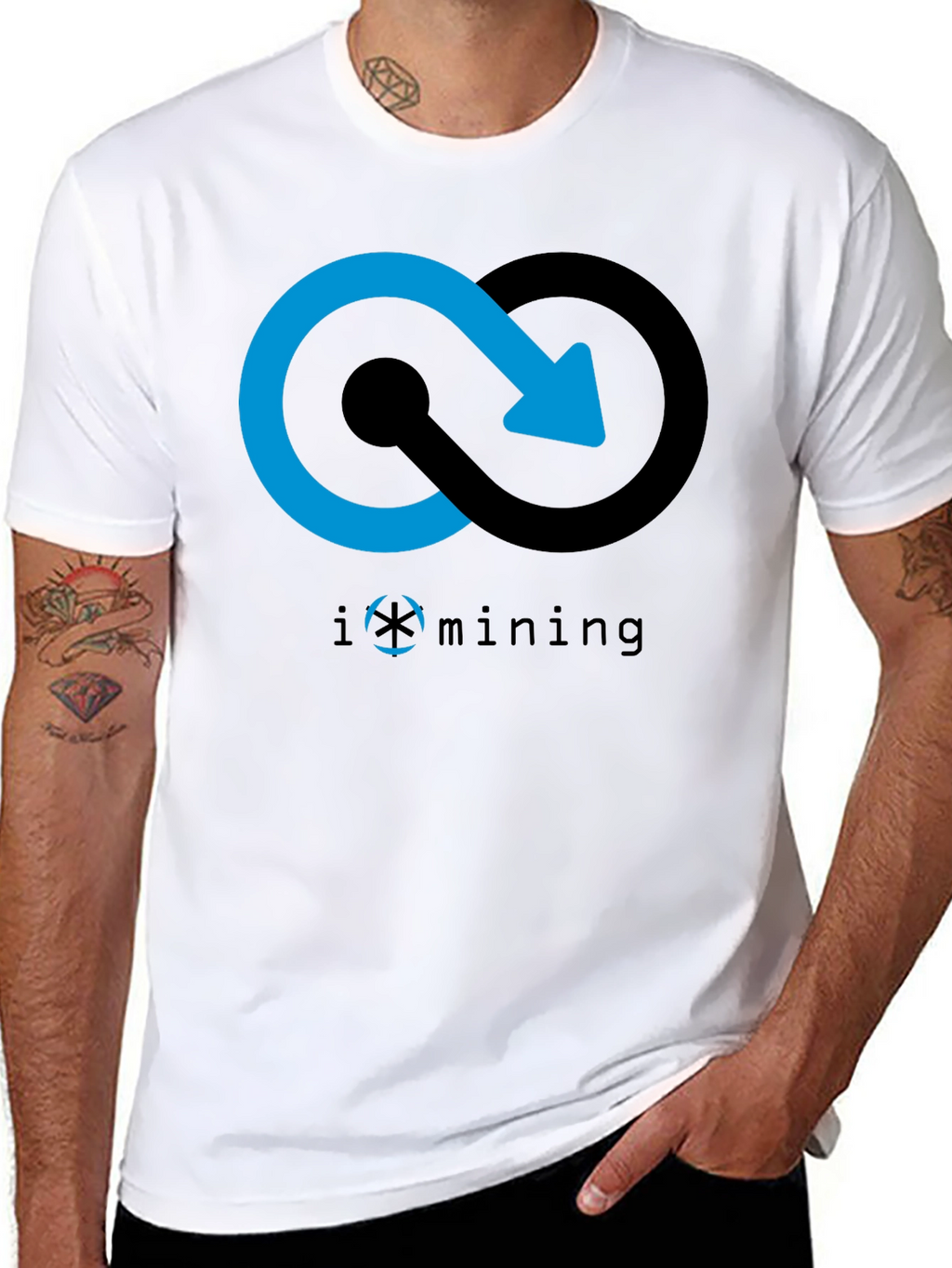 Iomining Black Graphic Tee