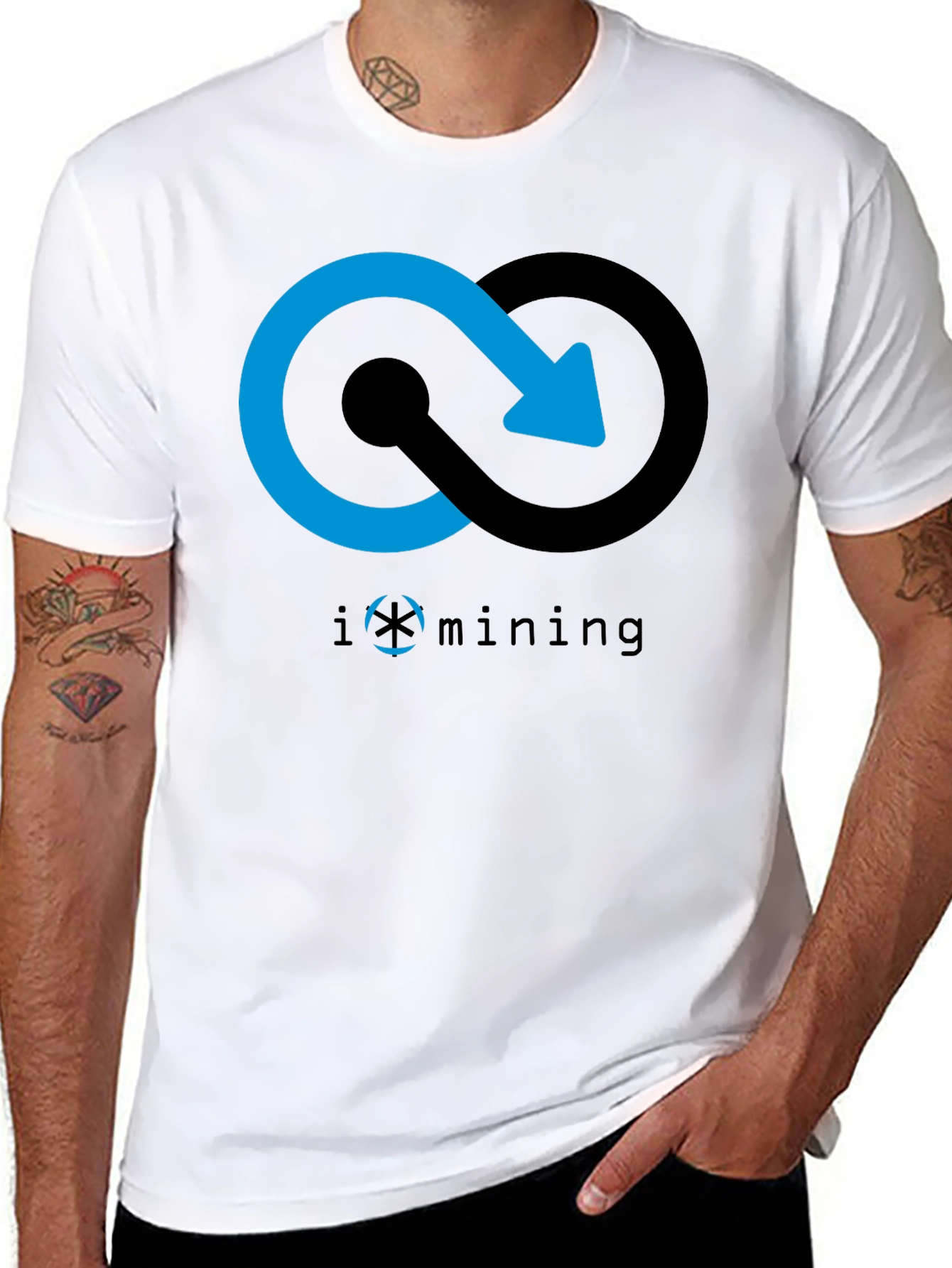 Iomining Black Graphic Tee