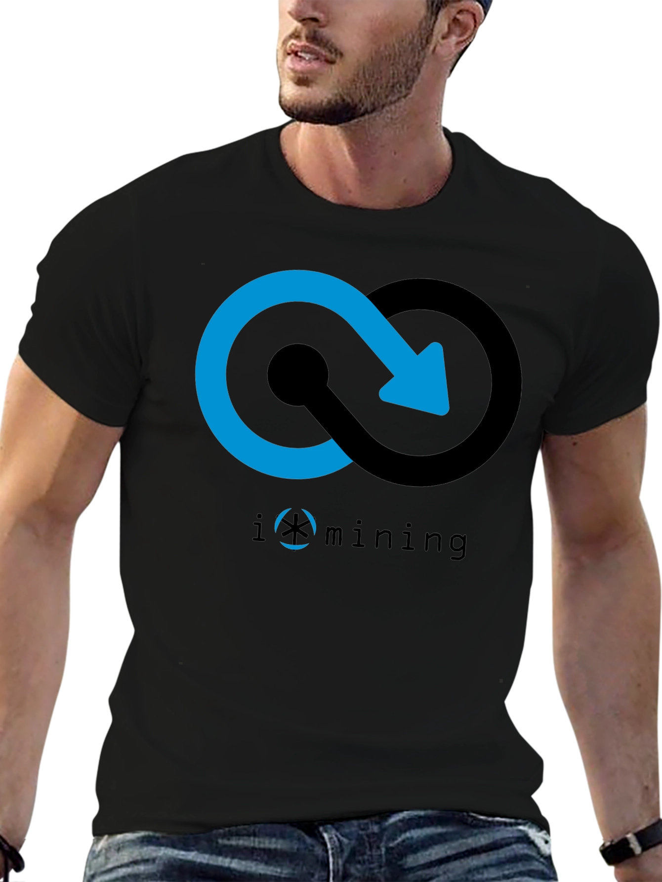 Iomining Black Graphic Tee