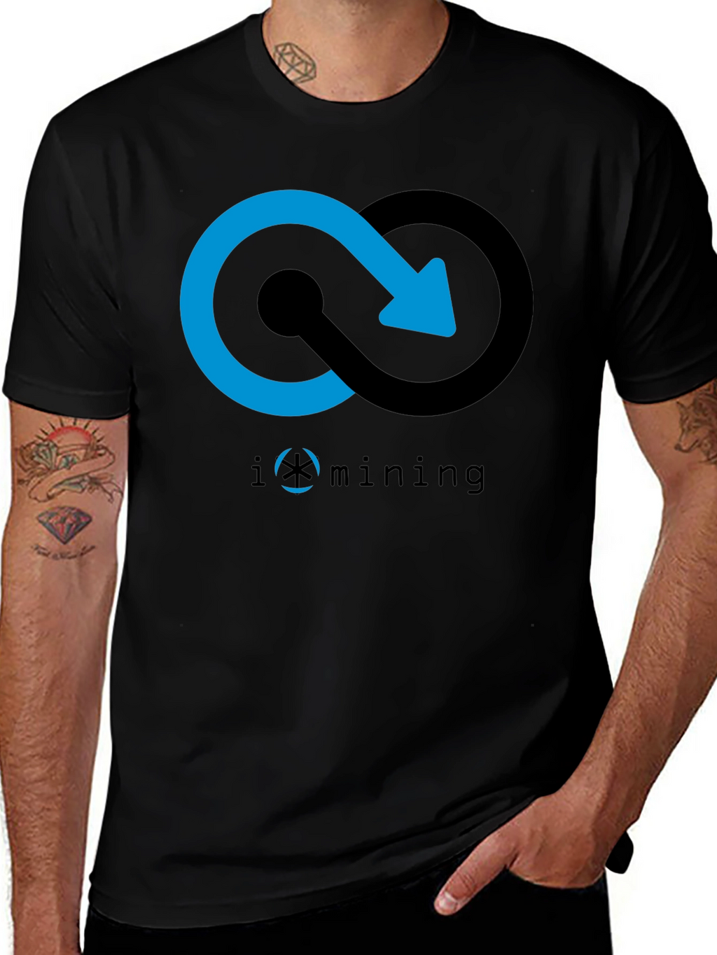 Iomining Black Graphic Tee