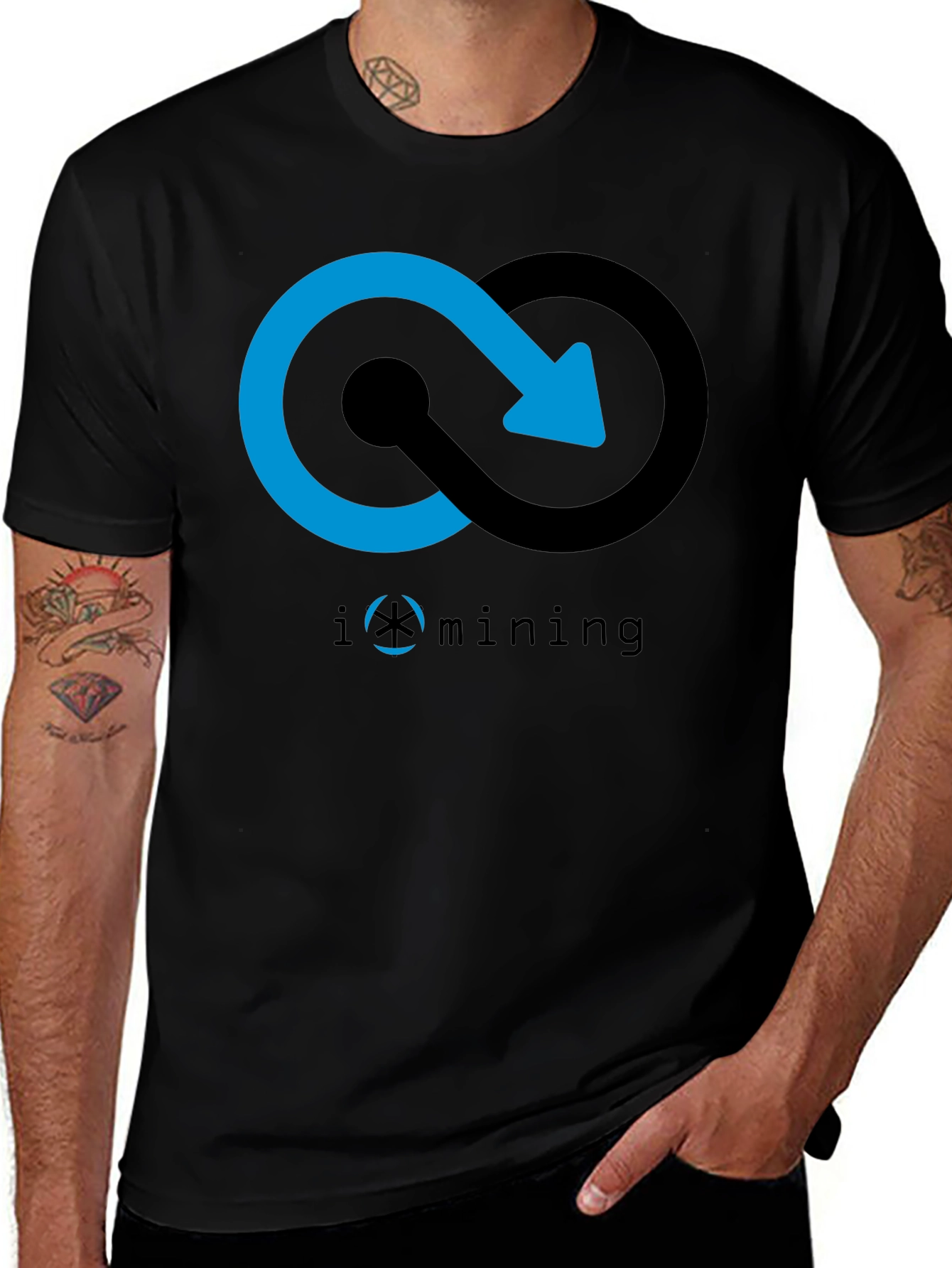 Iomining Black Graphic Tee