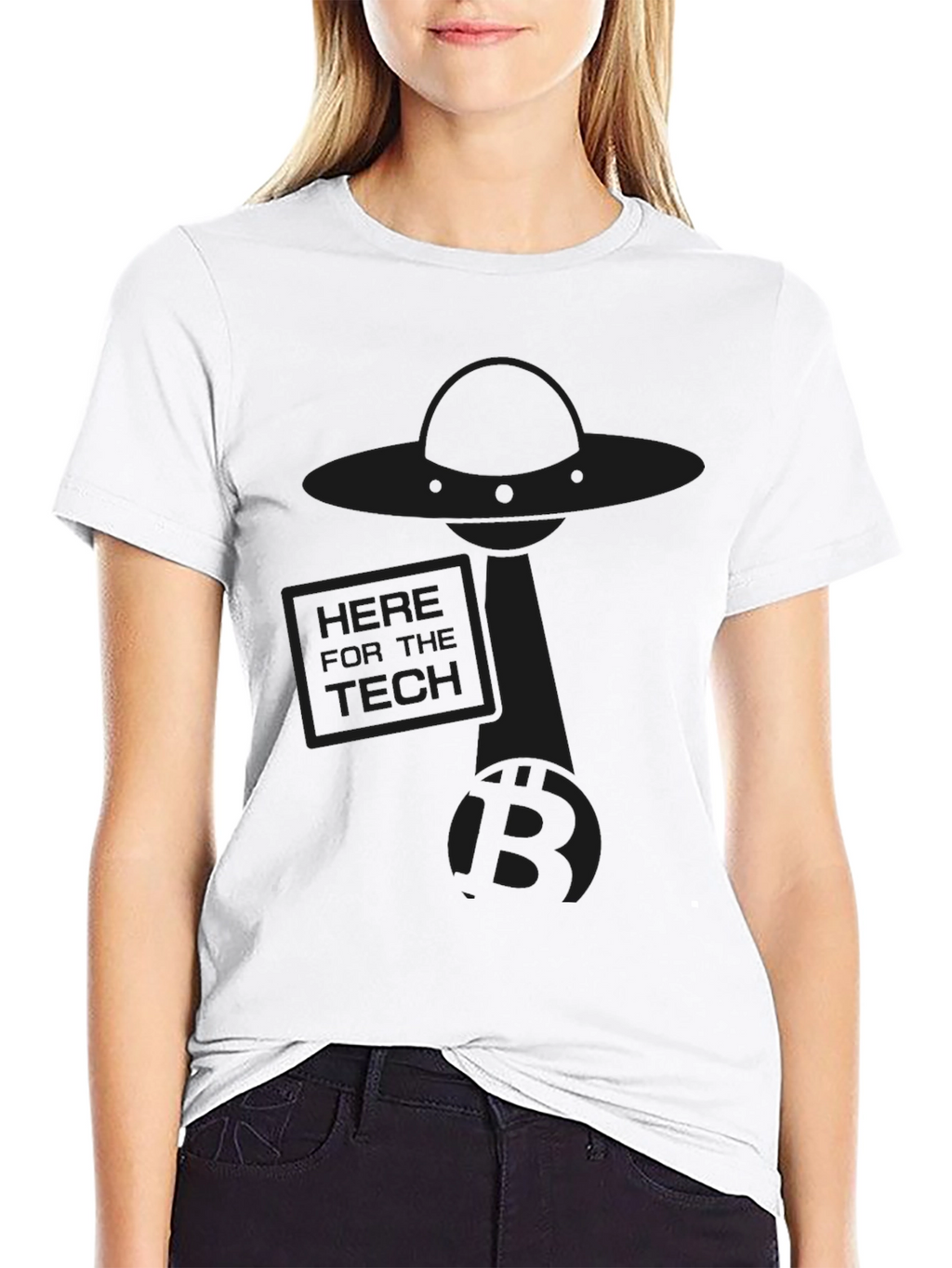 Here for the Tech Black T-Shirt