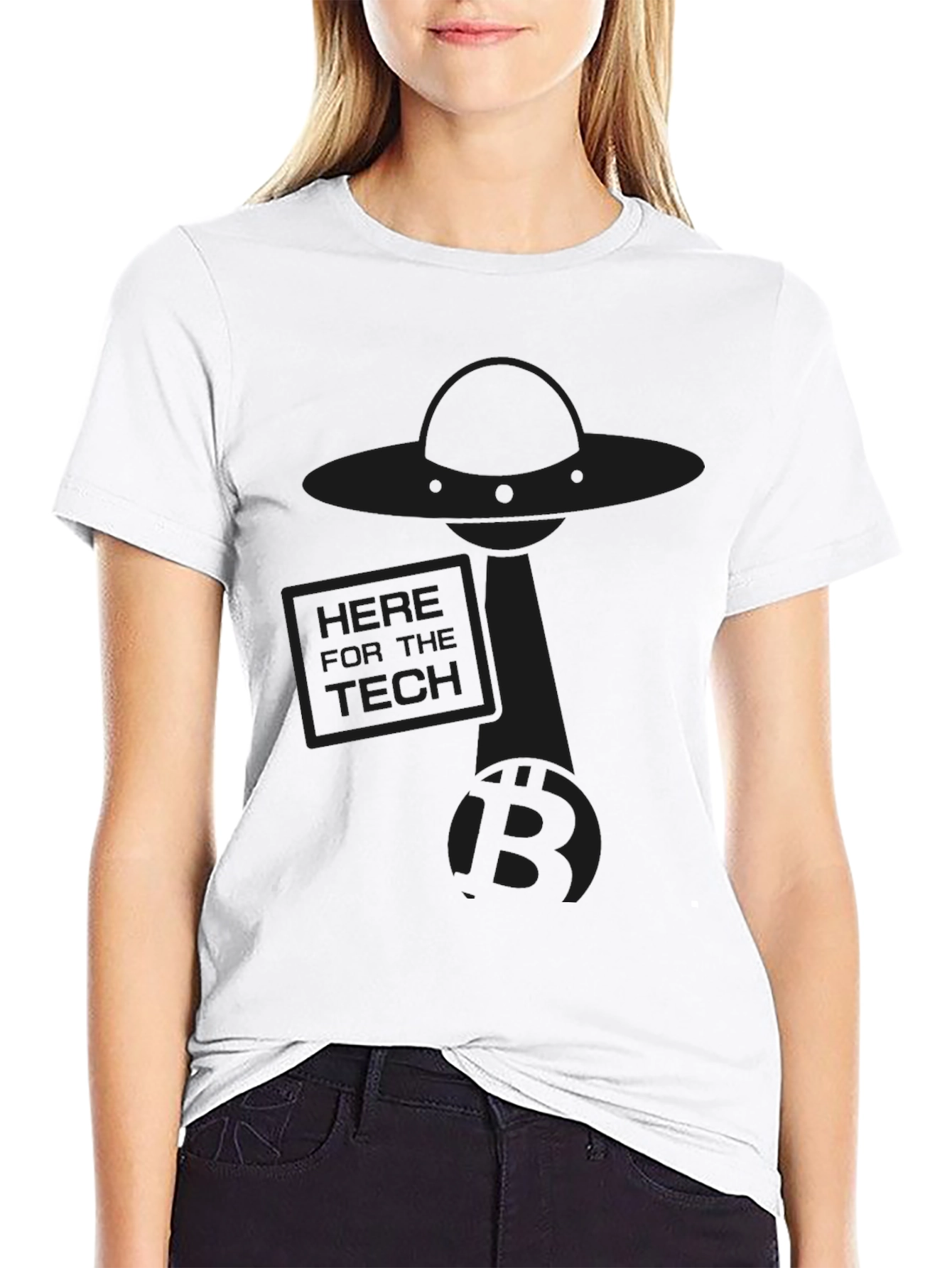 Here for the Tech Black T-Shirt