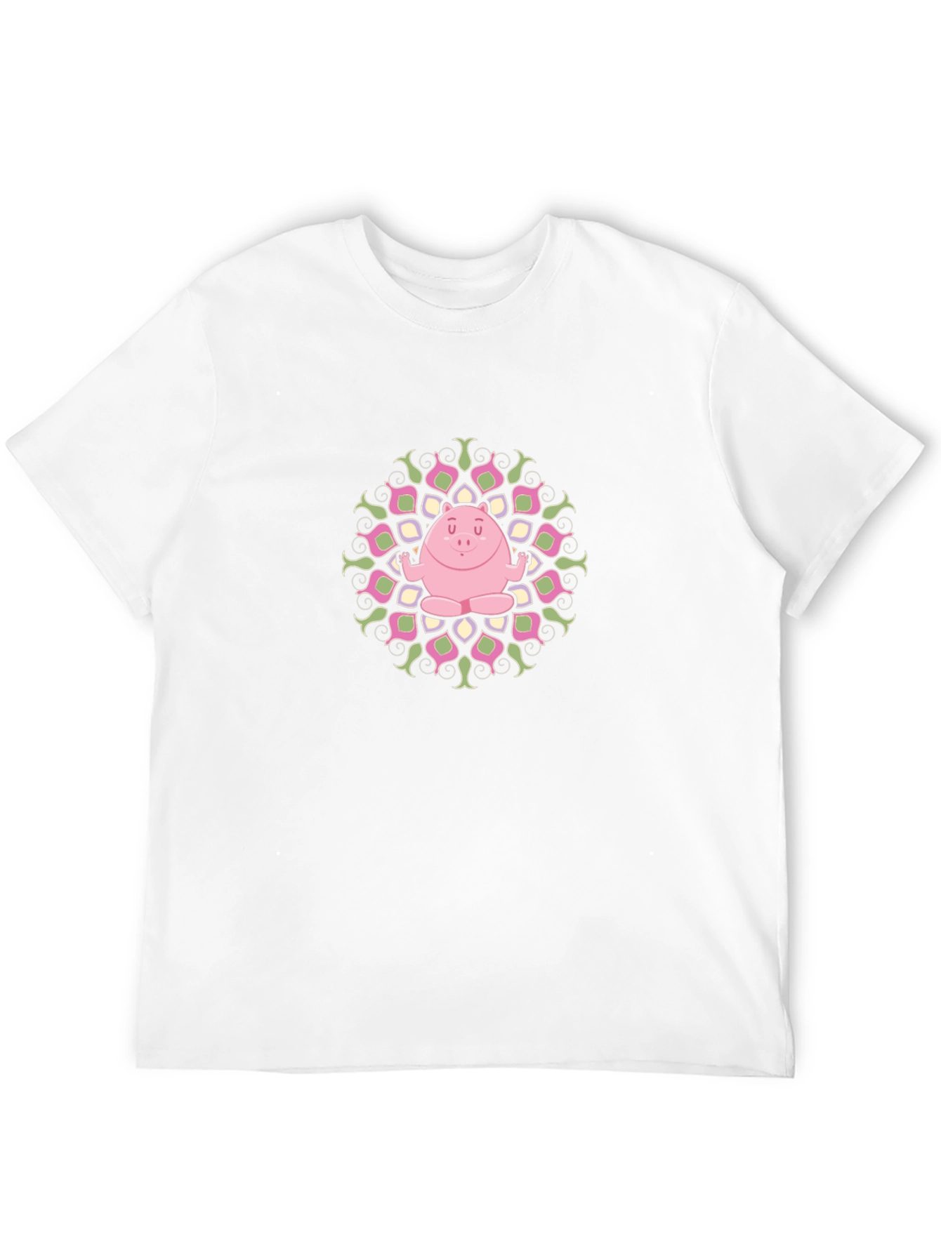 Yoga Pig Mandala Black Tee