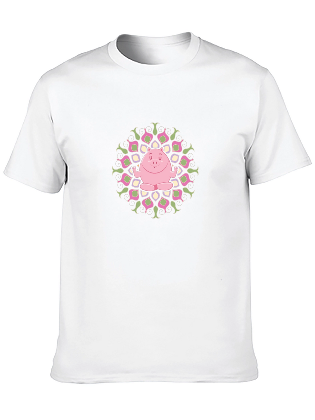 Yoga Pig Mandala Black Tee