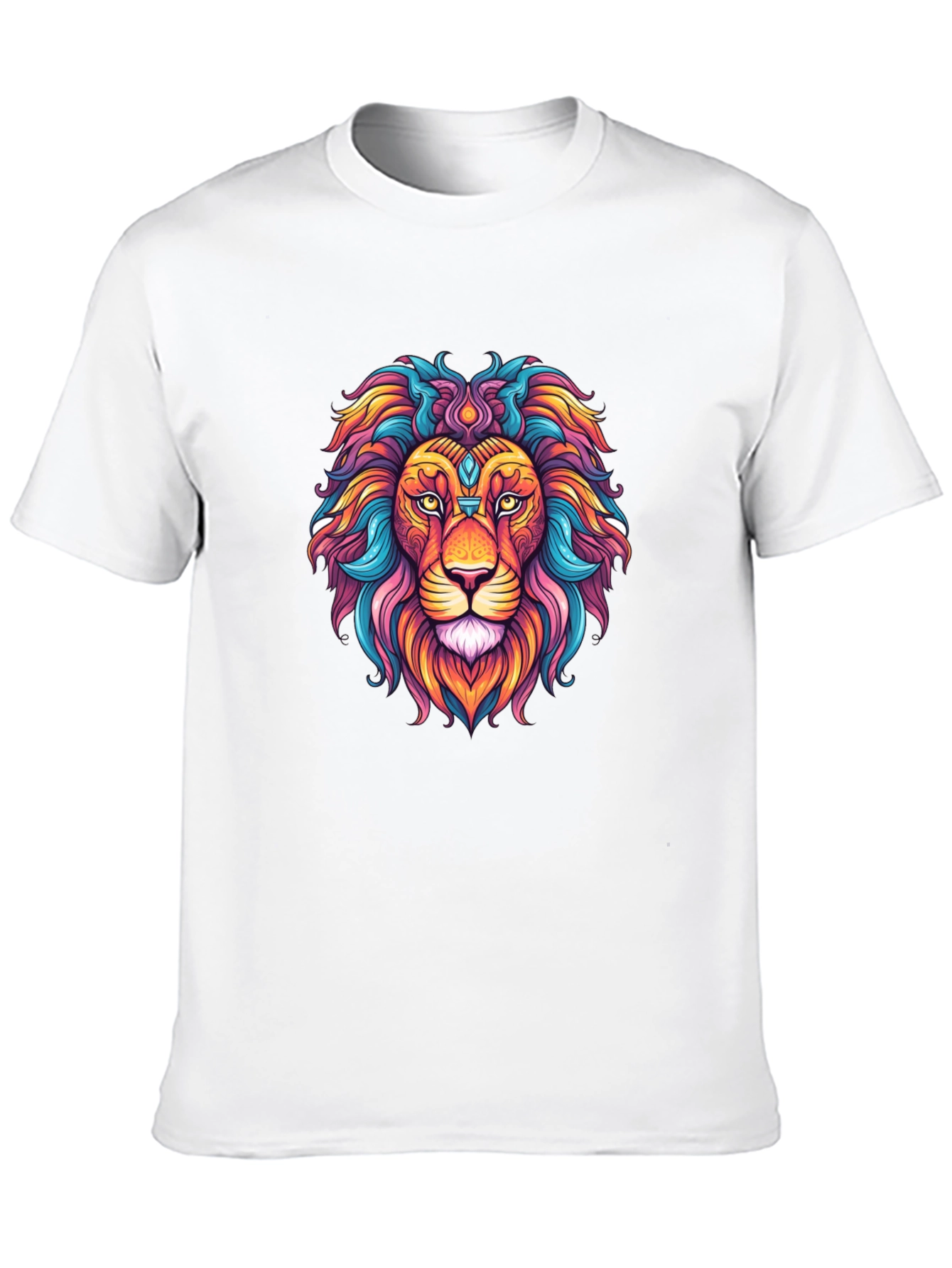 Vibrant Lion Graphic Tee - Colorful Unisex Shirt