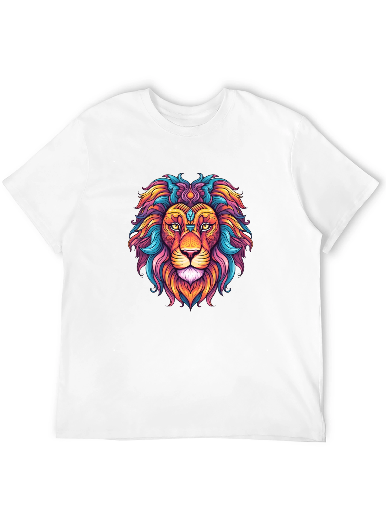 Vibrant Lion Graphic Tee - Colorful Unisex Shirt