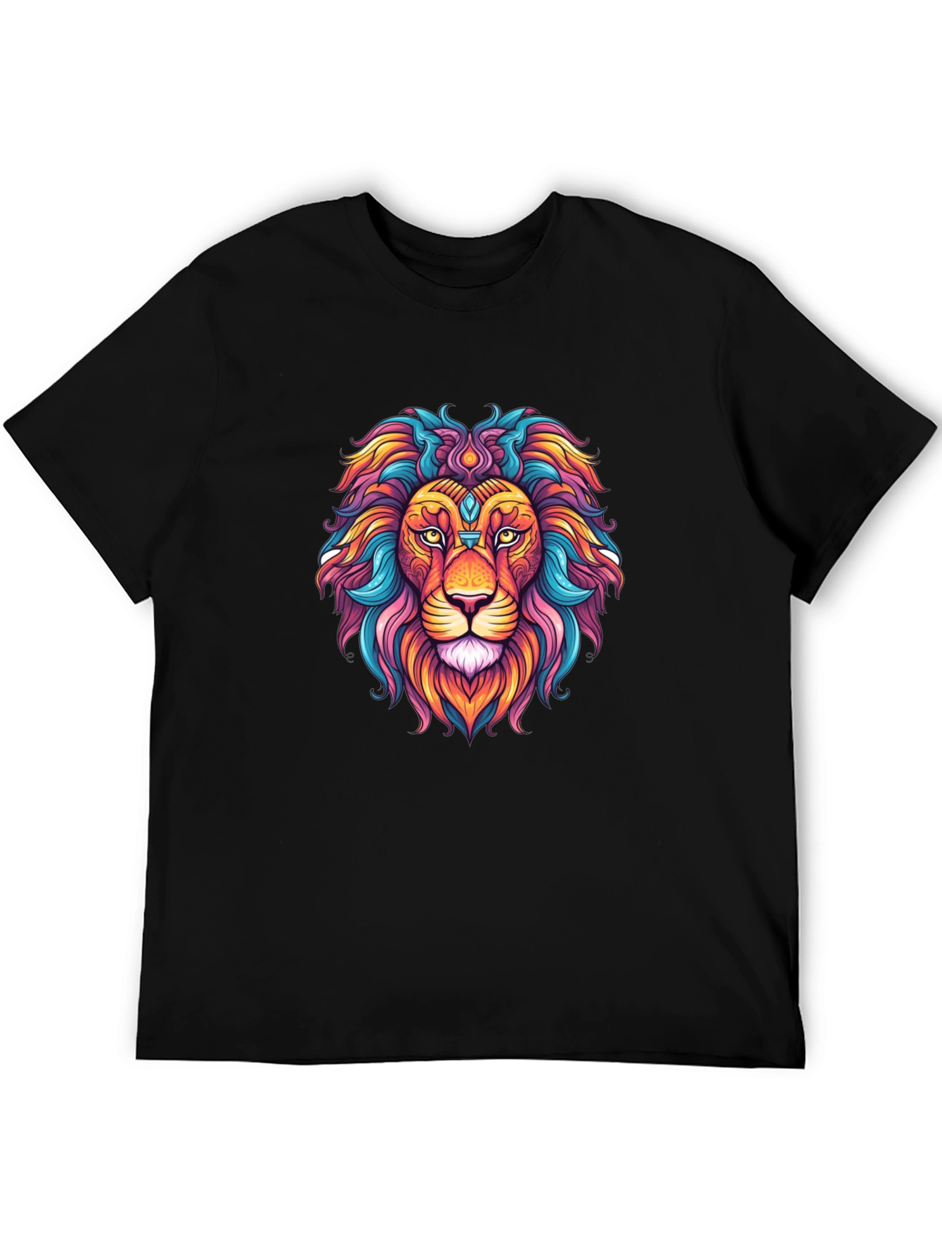 Vibrant Lion Graphic Tee - Colorful Unisex Shirt