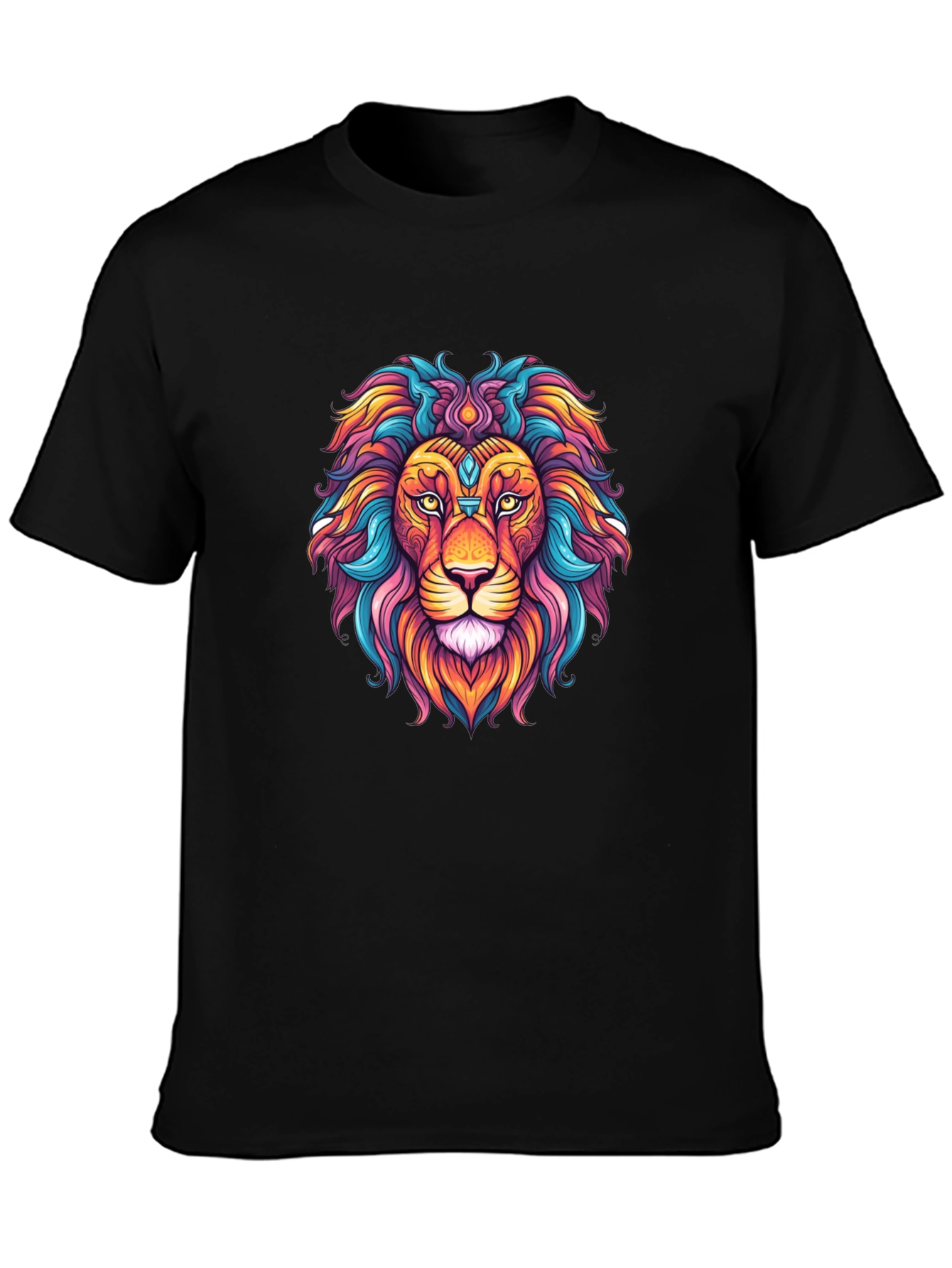 Vibrant Lion Graphic Tee - Colorful Unisex Shirt