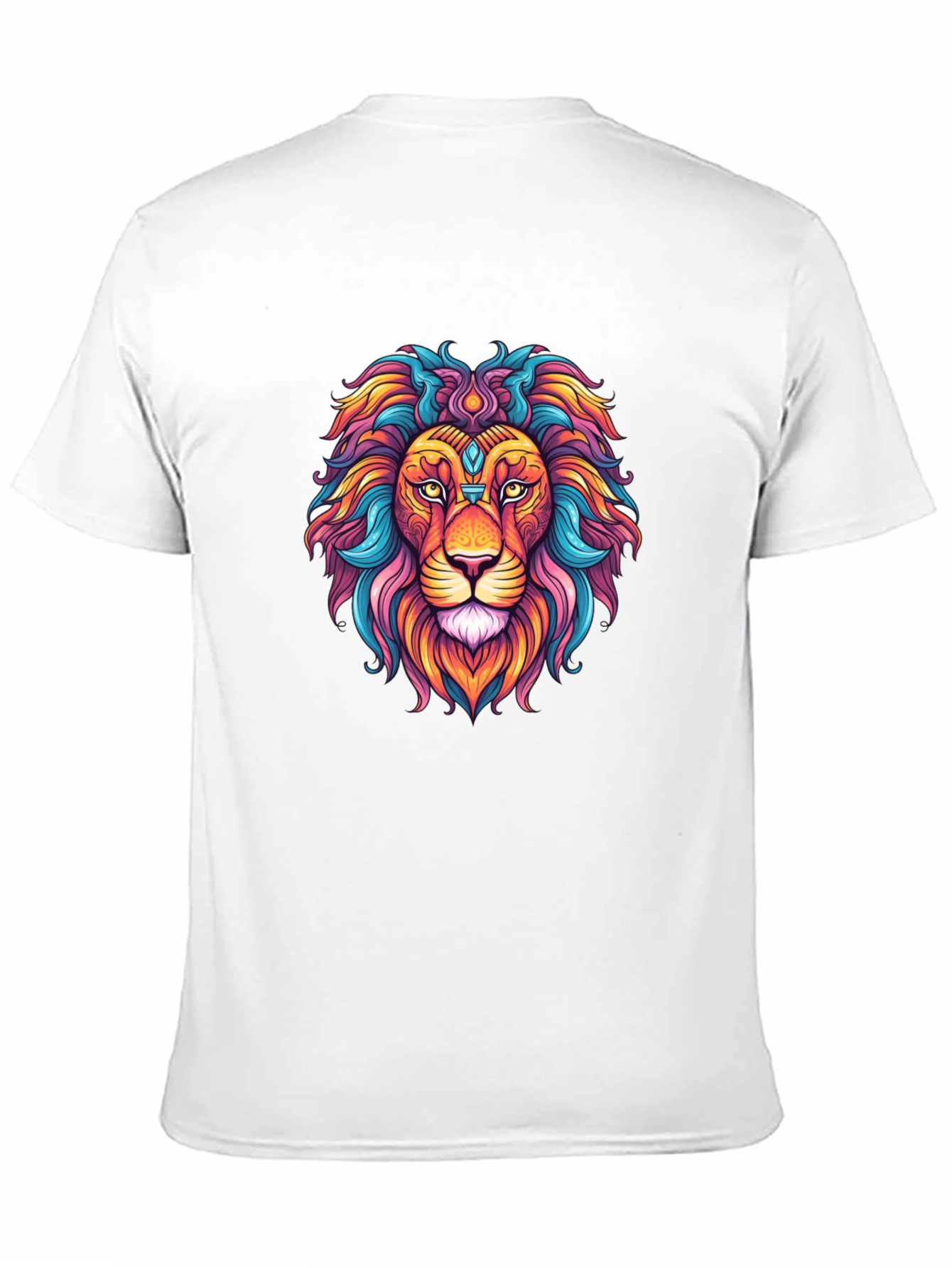 Vibrant Lion Graphic Tee - Colorful Unisex Shirt