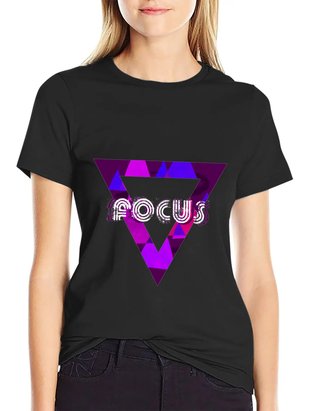 Focus Triangle Neon Inspired Motivational Design Unisex Casual T-Shirt – Clean Design For Daily Comfort