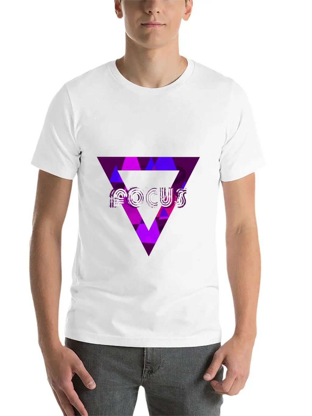 Focus Triangle Neon Inspired Motivational Design Unisex Casual T-Shirt – Clean Design For Daily Comfort