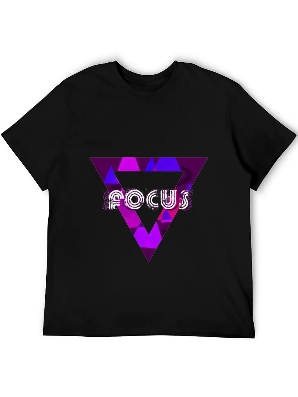 Focus Triangle Neon Inspired Motivational Design Unisex Casual T-Shirt – Clean Design For Daily Comfort
