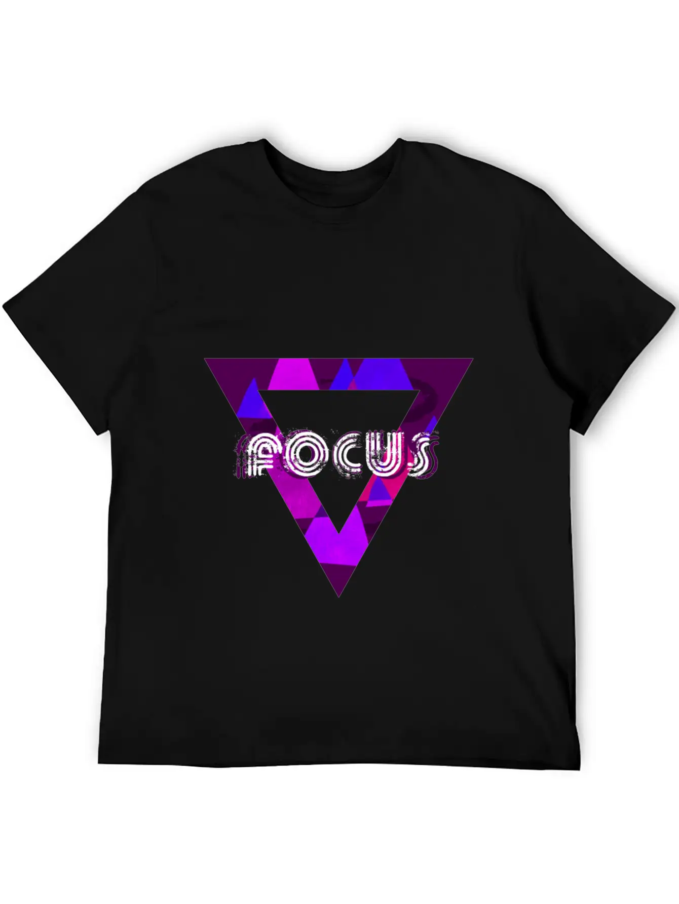 Focus Triangle Neon Inspired Motivational Design Unisex Casual T-Shirt – Clean Design For Daily Comfort