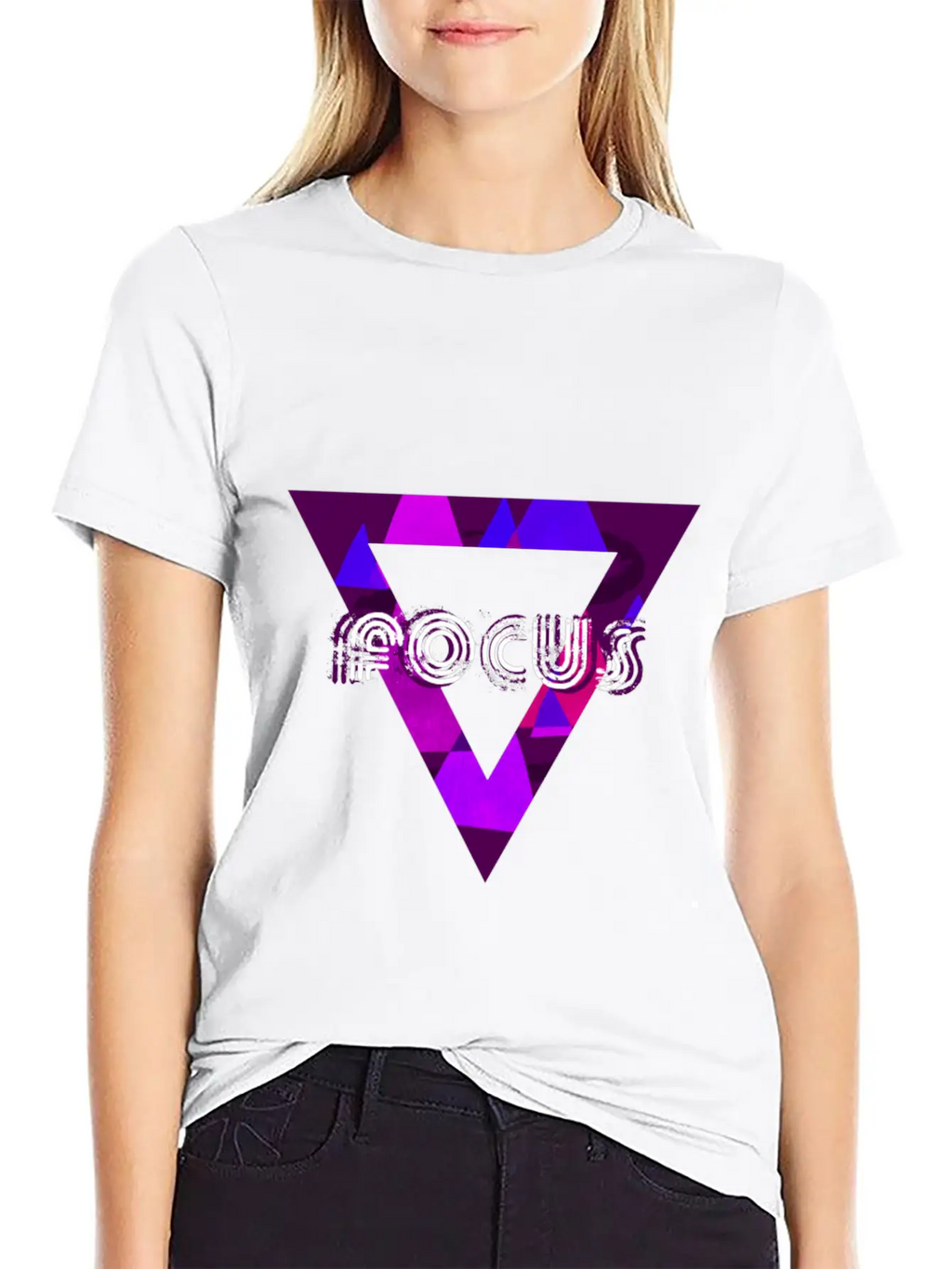 Focus Triangle Neon Inspired Motivational Design Unisex Casual T-Shirt – Clean Design For Daily Comfort