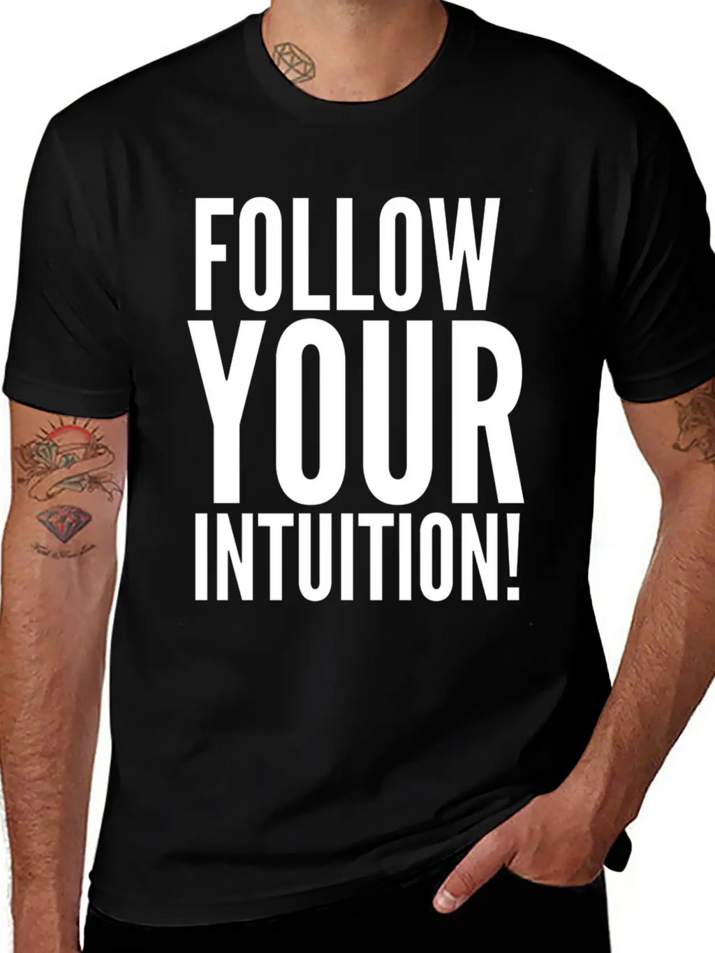Follow Your Intuition Unisex Short Sleeve Soft Cotton T-Shirt – Casual Everyday Wear