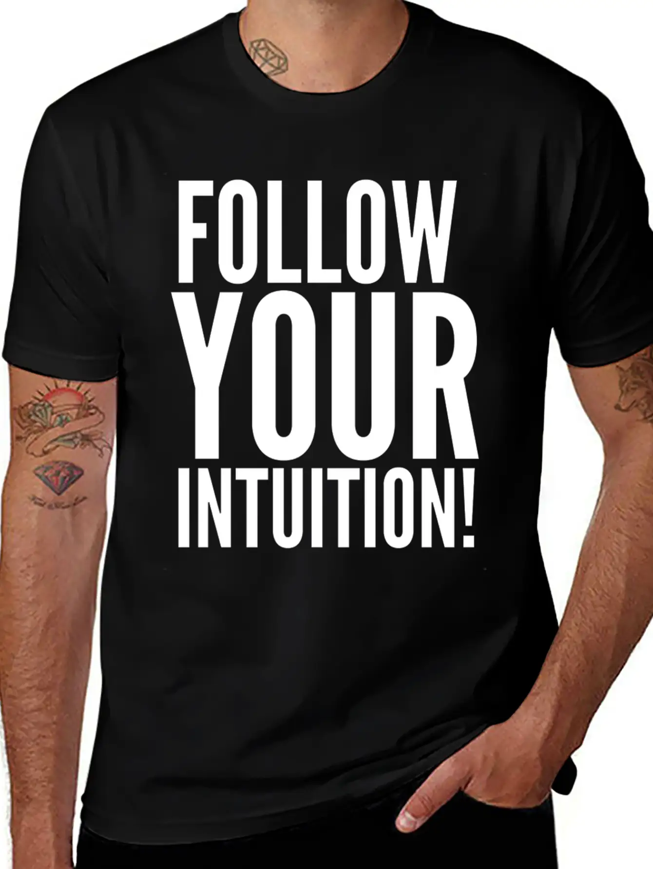 Follow Your Intuition Unisex Short Sleeve Soft Cotton T-Shirt – Casual Everyday Wear