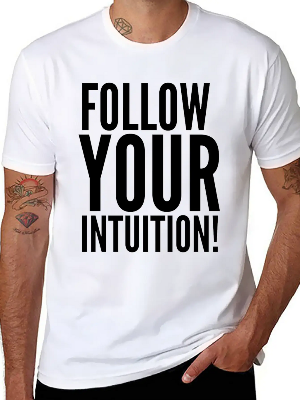 Follow Your Intuition Unisex Short Sleeve Soft Cotton T-Shirt – Casual Everyday Wear