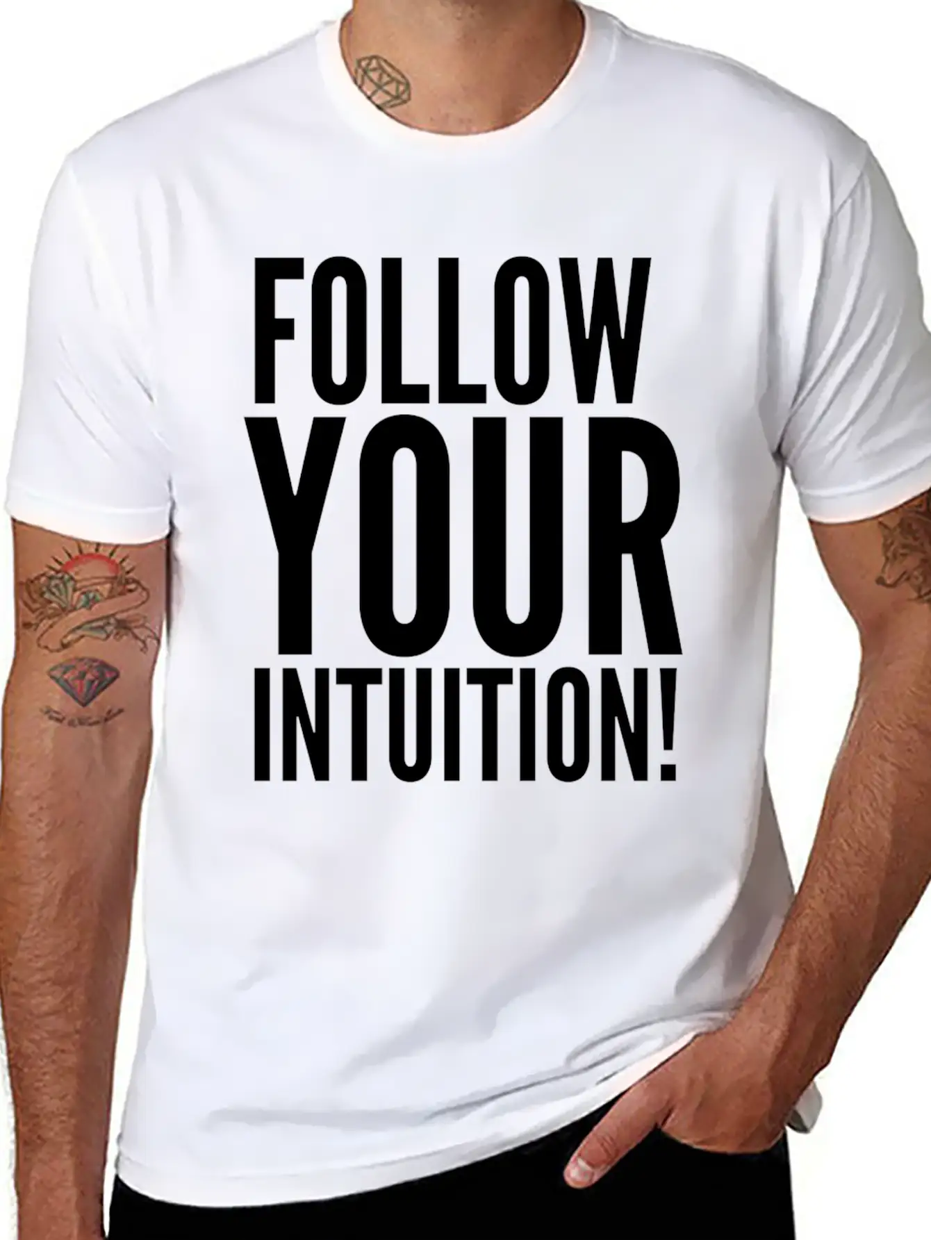 Follow Your Intuition Unisex Short Sleeve Soft Cotton T-Shirt – Casual Everyday Wear