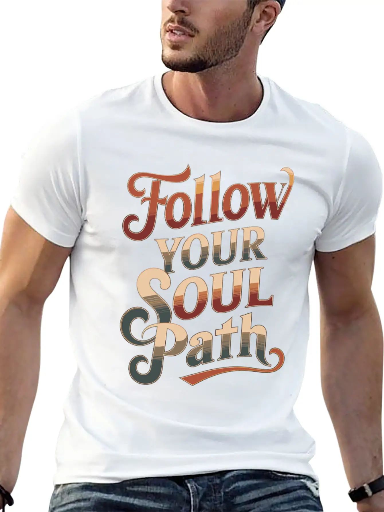 Follow Your Soul Path Inspiring Spirituality Quote Unisex Casual T-Shirt – Clean Design For Daily Comfort