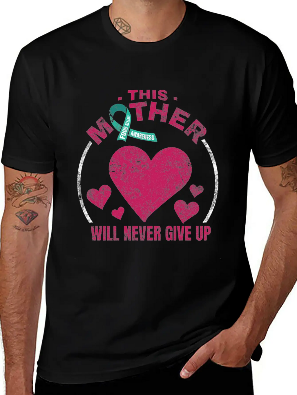 Food Allergy Awareness Design For A Food Allergy Unisex Short Sleeve Soft Cotton T-Shirt – Casual Everyday Wear