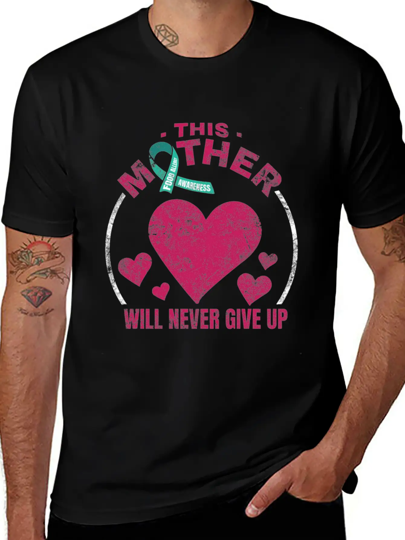 Food Allergy Awareness Design For A Food Allergy Unisex Short Sleeve Soft Cotton T-Shirt – Casual Everyday Wear