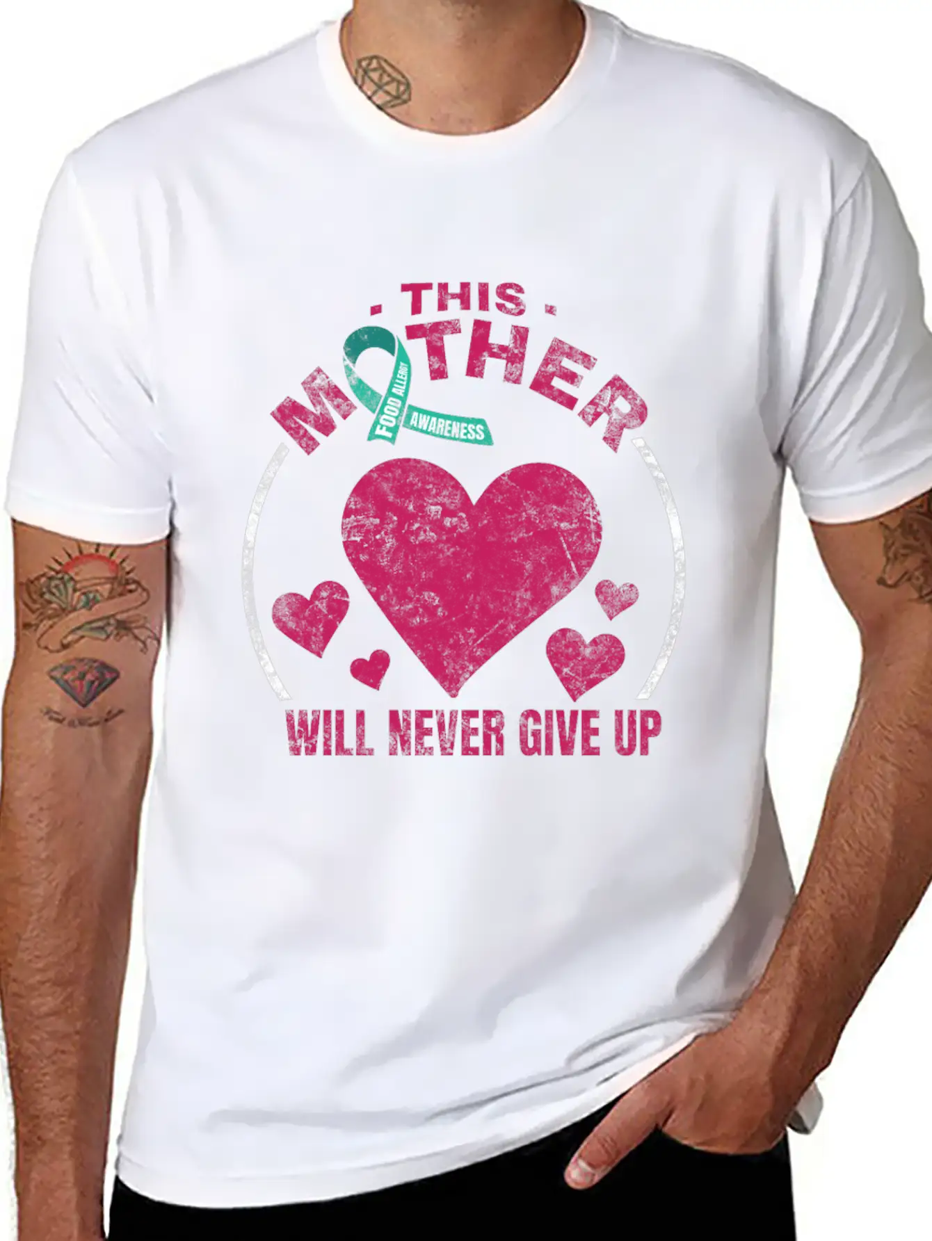 Food Allergy Awareness Design For A Food Allergy Unisex Short Sleeve Soft Cotton T-Shirt – Casual Everyday Wear
