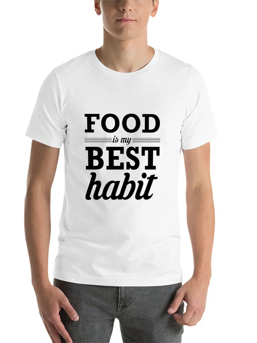 Food My Best Habit White Unisex Casual T-Shirt – Clean Design For Daily Comfort