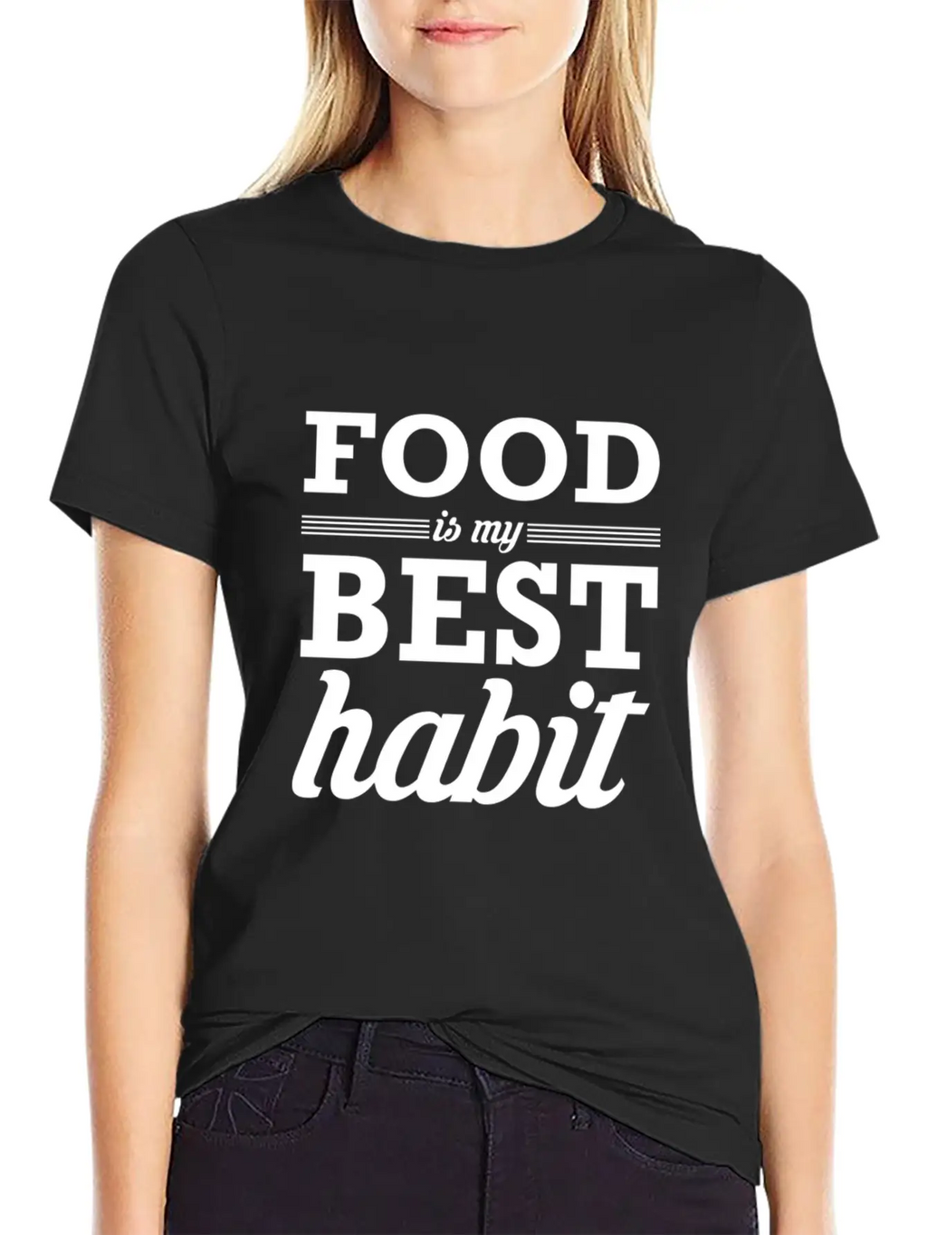 Food My Best Habit White Unisex Casual T-Shirt – Clean Design For Daily Comfort