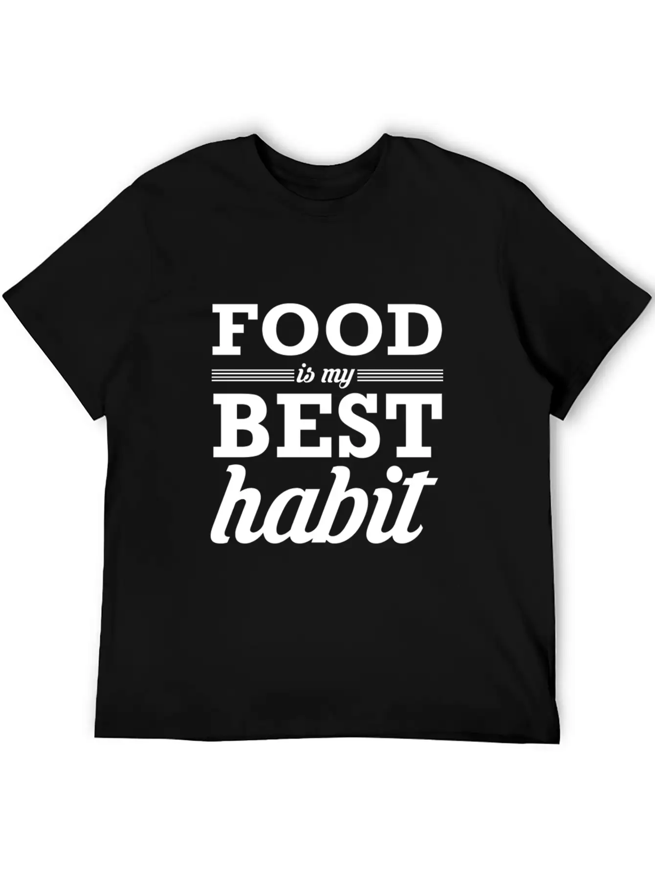 Food My Best Habit White Unisex Casual T-Shirt – Clean Design For Daily Comfort