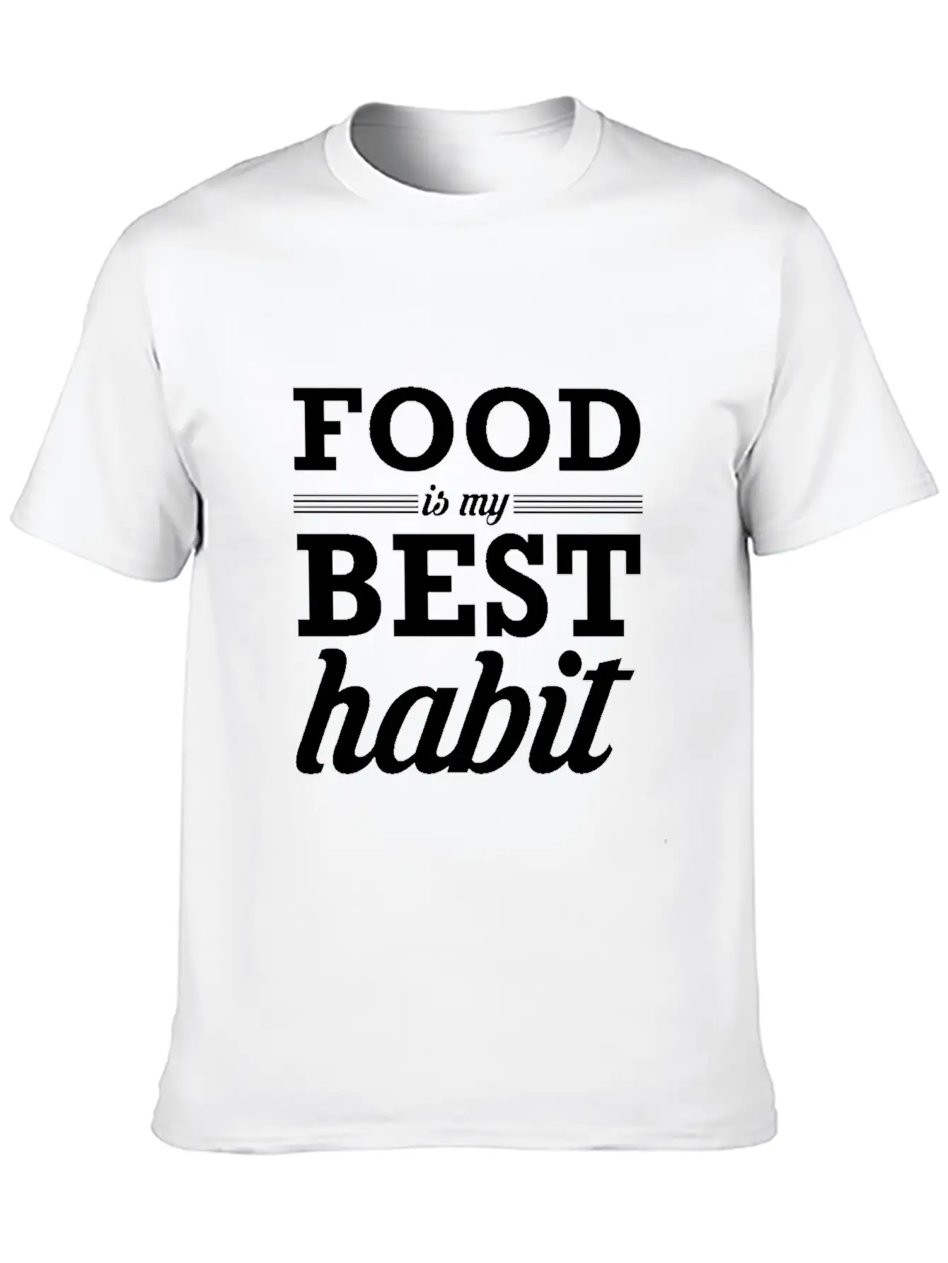 Food My Best Habit White Unisex Casual T-Shirt – Clean Design For Daily Comfort