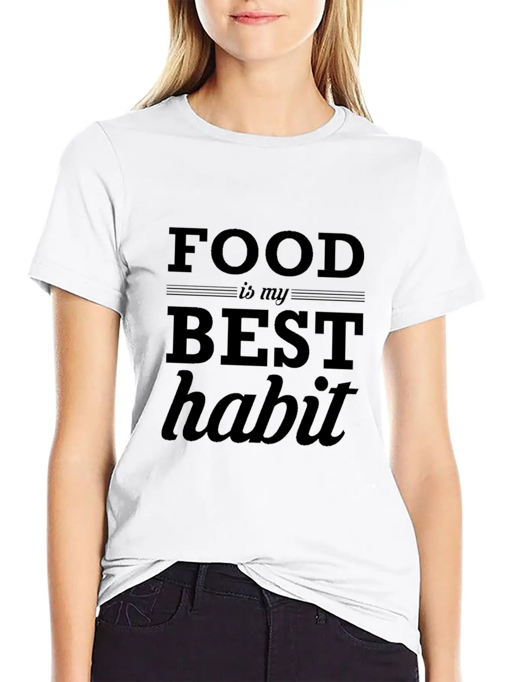 Food My Best Habit White Unisex Casual T-Shirt – Clean Design For Daily Comfort