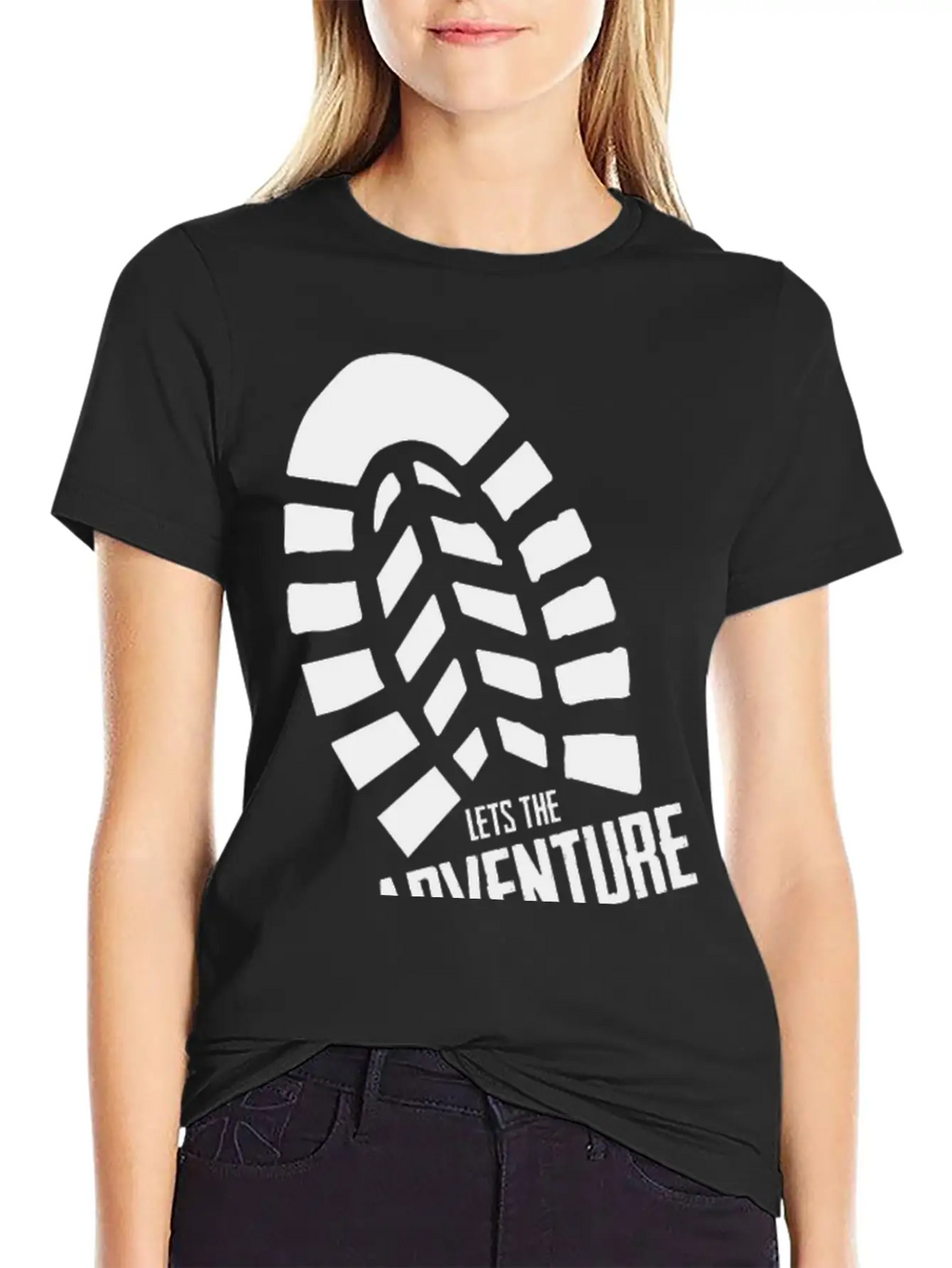 Footprints - LETS THE ADVENTURE BEGIN Unisex Short Sleeve Soft Cotton T-Shirt – Casual Everyday Wear