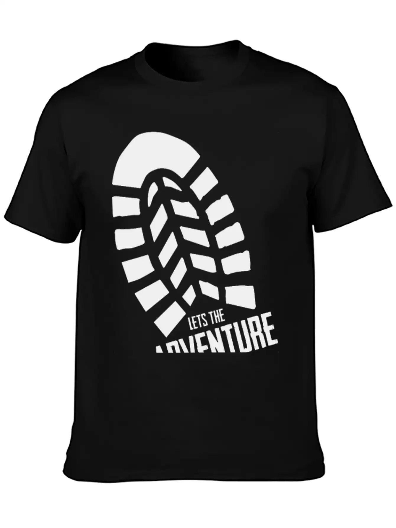 Footprints - LETS THE ADVENTURE BEGIN Unisex Short Sleeve Soft Cotton T-Shirt – Casual Everyday Wear