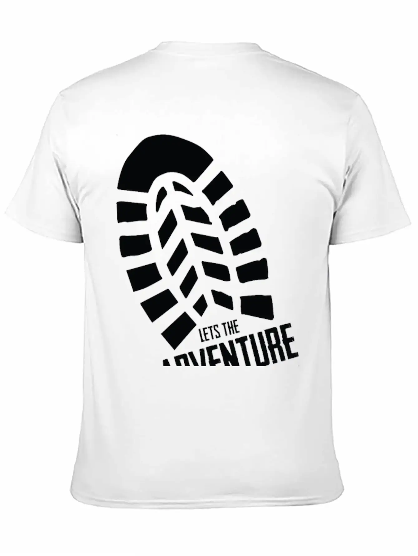 Footprints - LETS THE ADVENTURE BEGIN Unisex Short Sleeve Soft Cotton T-Shirt – Casual Everyday Wear