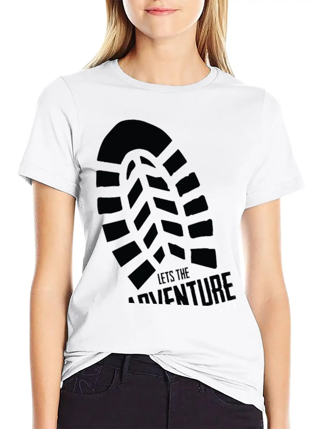 Footprints - LETS THE ADVENTURE BEGIN Unisex Short Sleeve Soft Cotton T-Shirt – Casual Everyday Wear