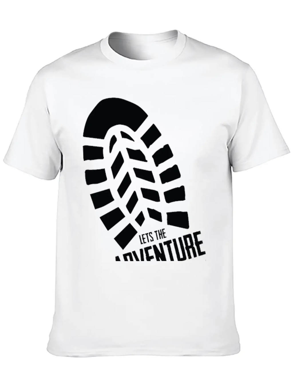 Footprints - LETS THE ADVENTURE BEGIN Unisex Short Sleeve Soft Cotton T-Shirt – Casual Everyday Wear