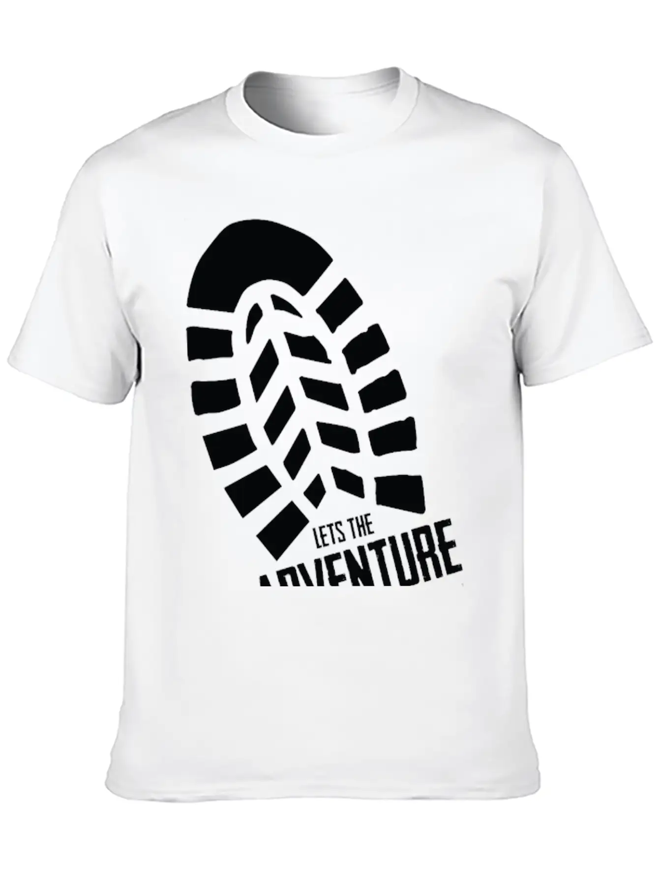 Footprints - LETS THE ADVENTURE BEGIN Unisex Short Sleeve Soft Cotton T-Shirt – Casual Everyday Wear