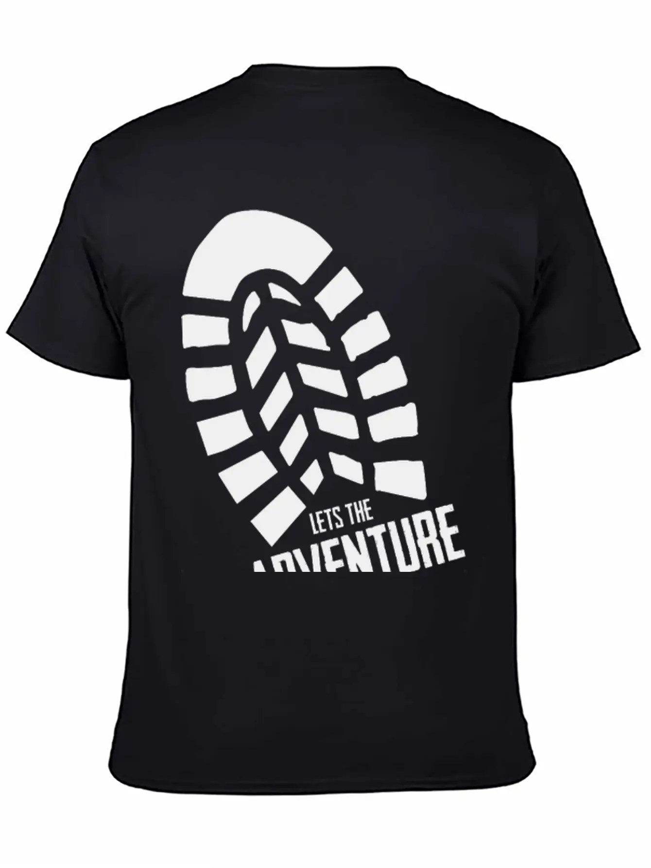 Footprints - LETS THE ADVENTURE BEGIN Unisex Short Sleeve Soft Cotton T-Shirt – Casual Everyday Wear