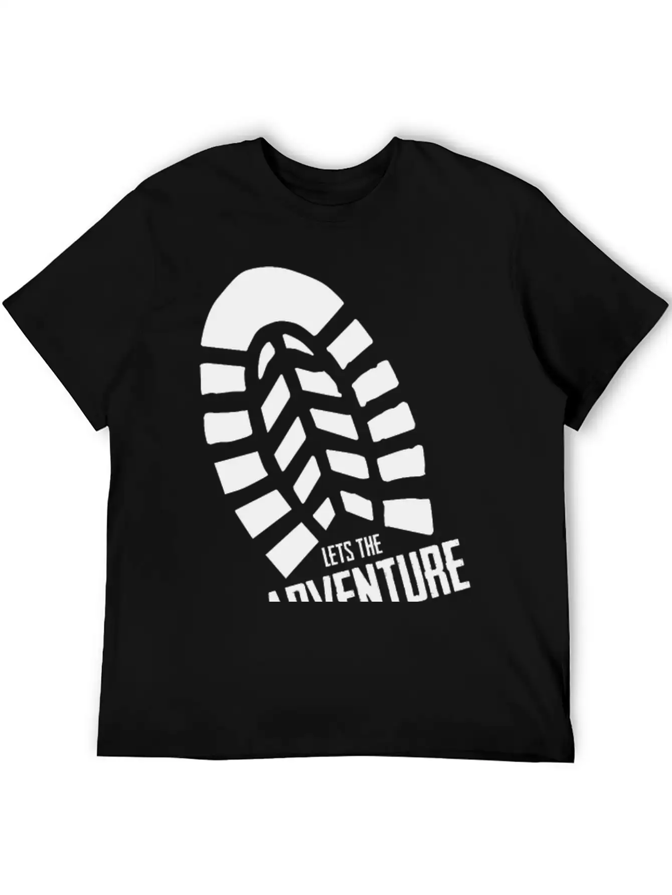 Footprints - LETS THE ADVENTURE BEGIN Unisex Short Sleeve Soft Cotton T-Shirt – Casual Everyday Wear