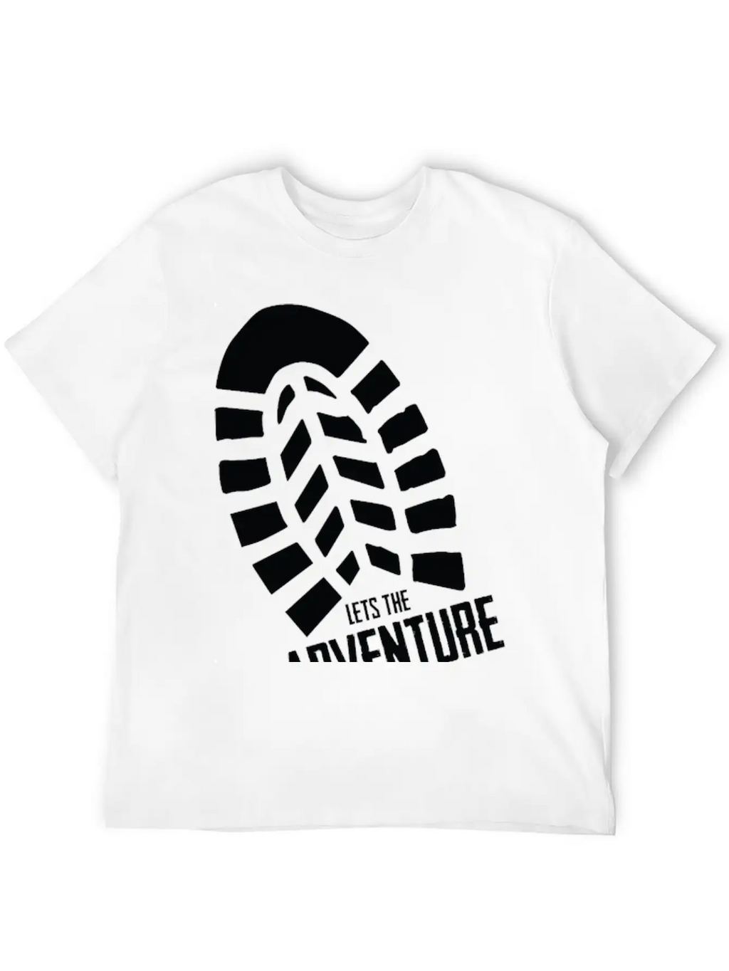 Footprints - LETS THE ADVENTURE BEGIN Unisex Short Sleeve Soft Cotton T-Shirt – Casual Everyday Wear