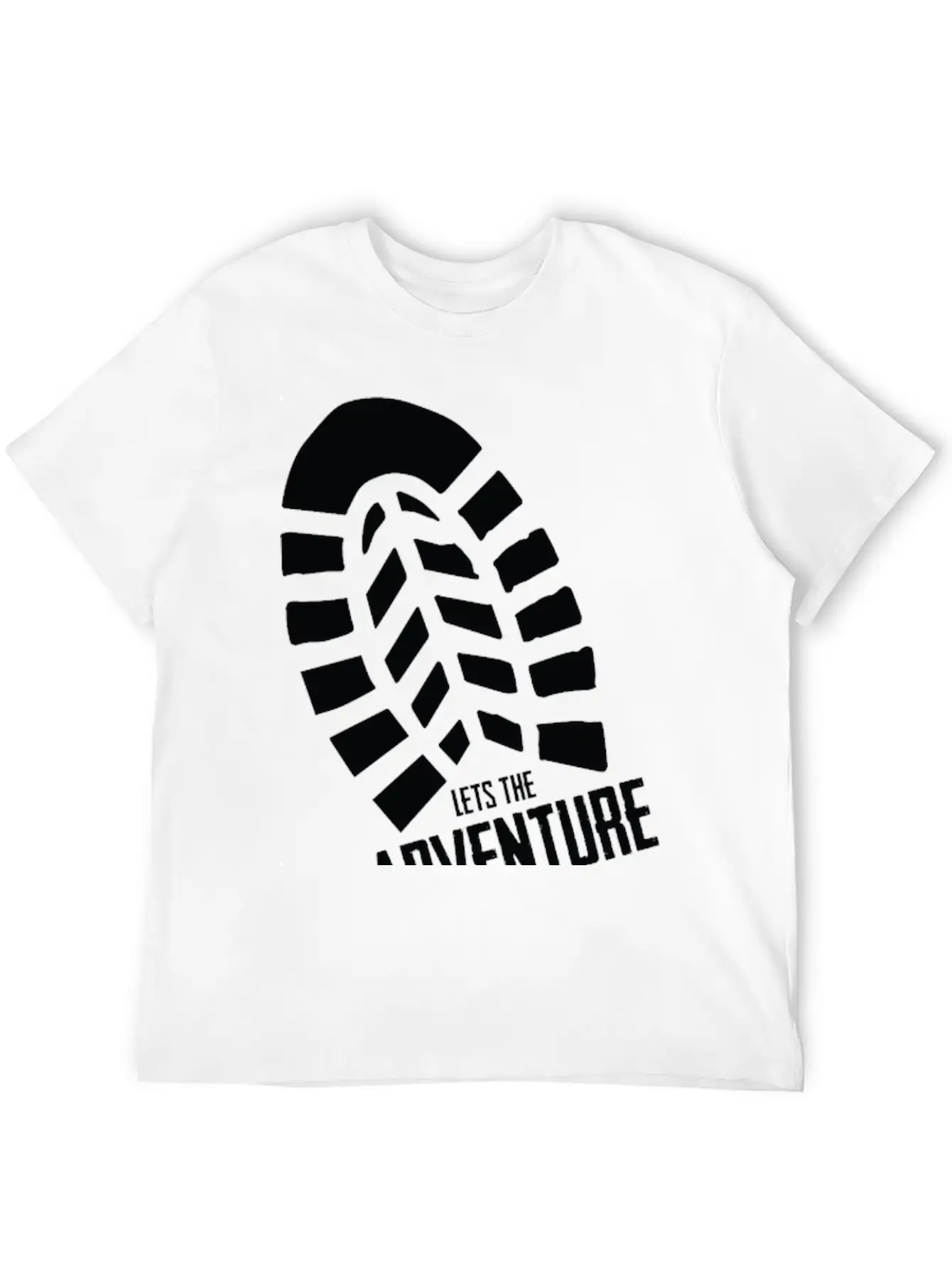 Footprints - LETS THE ADVENTURE BEGIN Unisex Short Sleeve Soft Cotton T-Shirt – Casual Everyday Wear